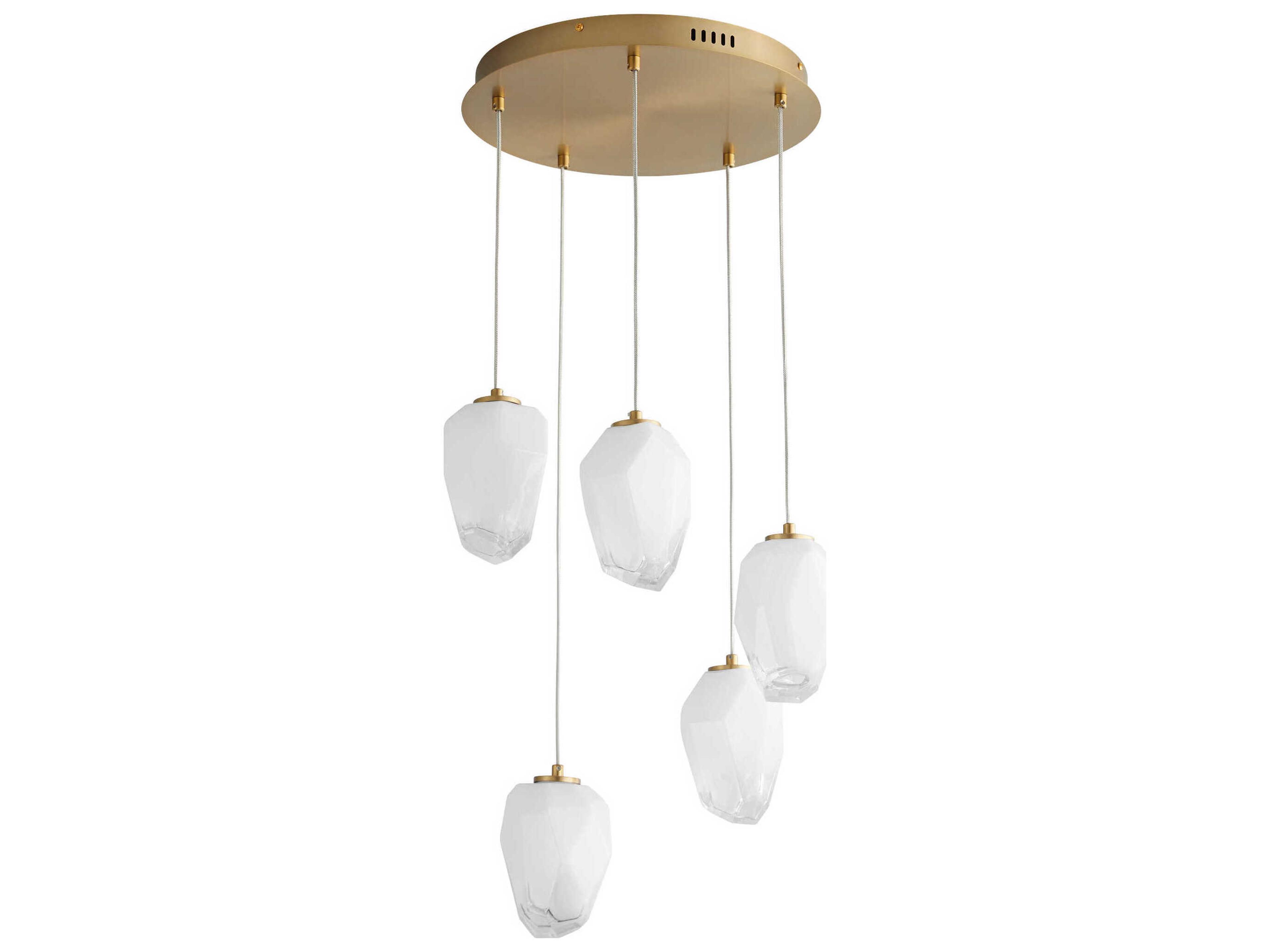 Vivo 5-Light Aged Brass Pendant