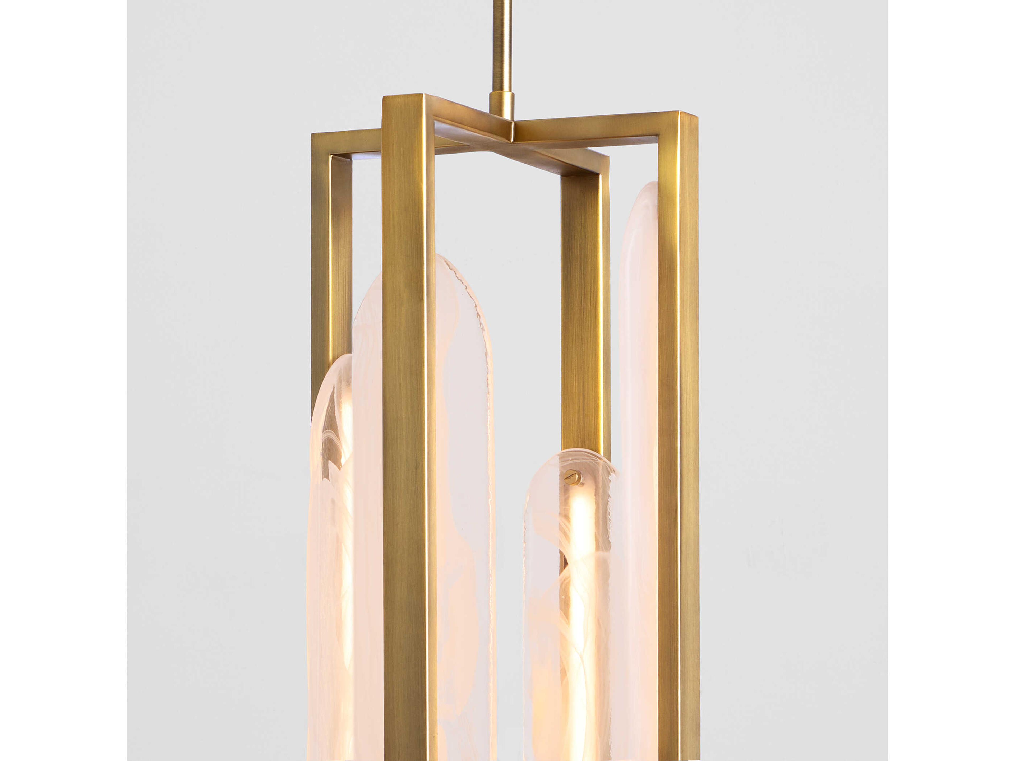 Oxygen by Quorum Avian 4-Light Brushed Brass Geometric Pendant