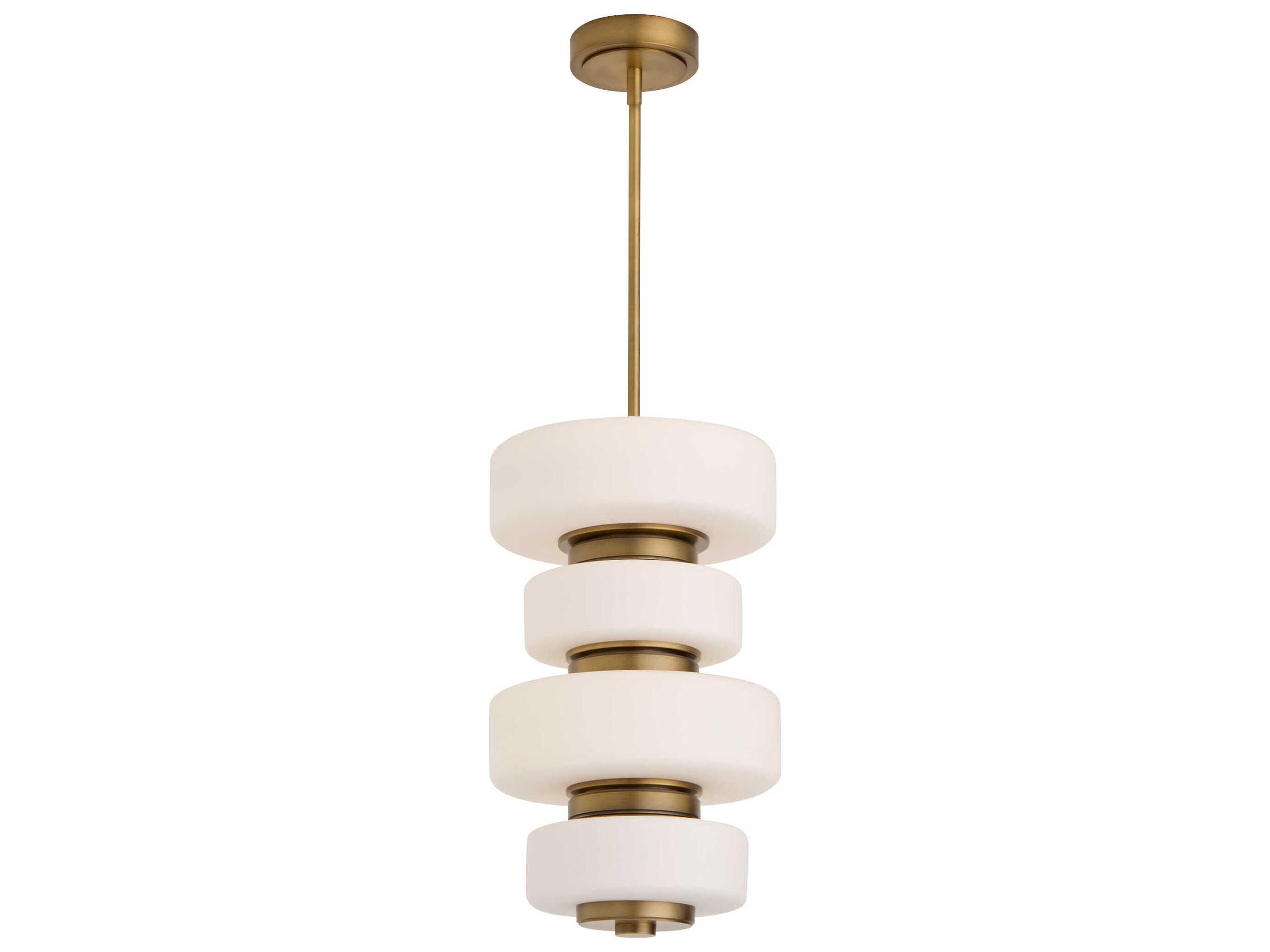 Oxygen by Quorum Favo Brushed Brass Geometric Tiered Pendant