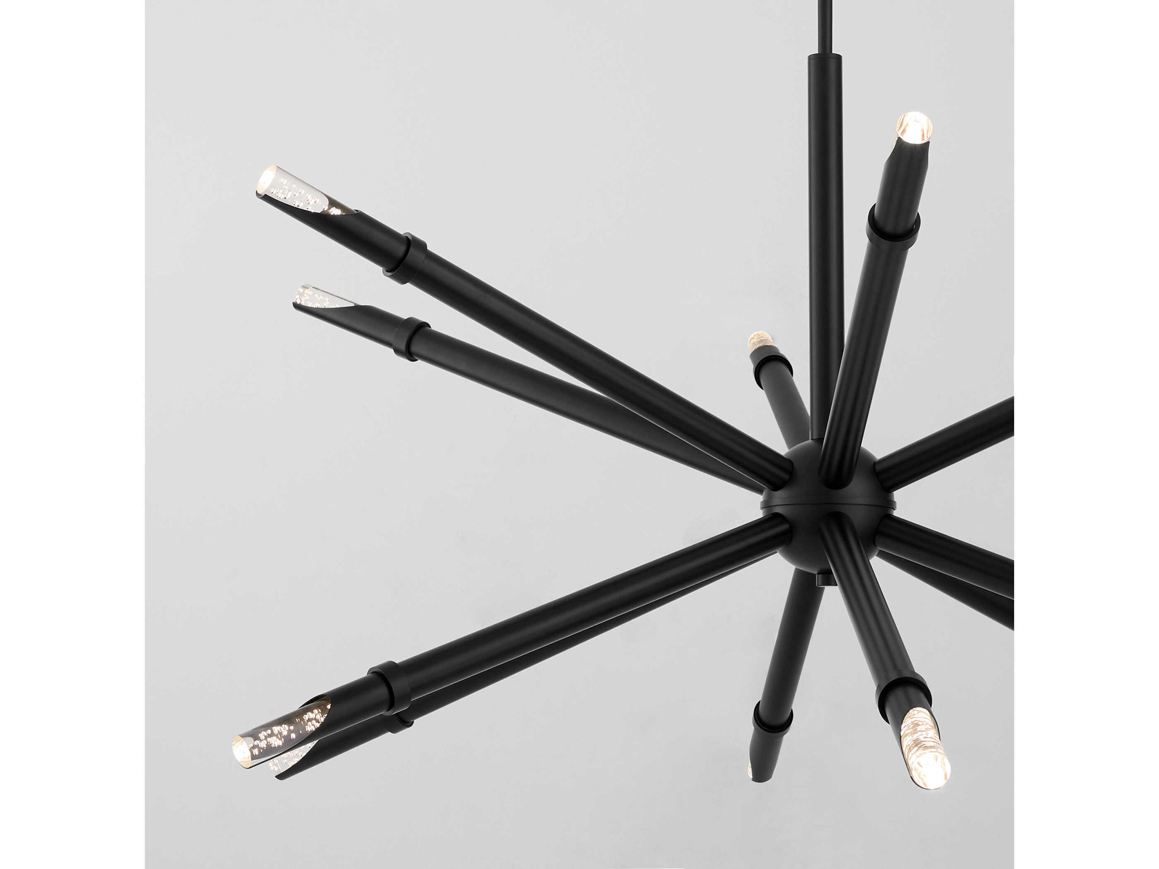Oxygen by Quorum Ionis 12-Light Black Sputnik Pendant