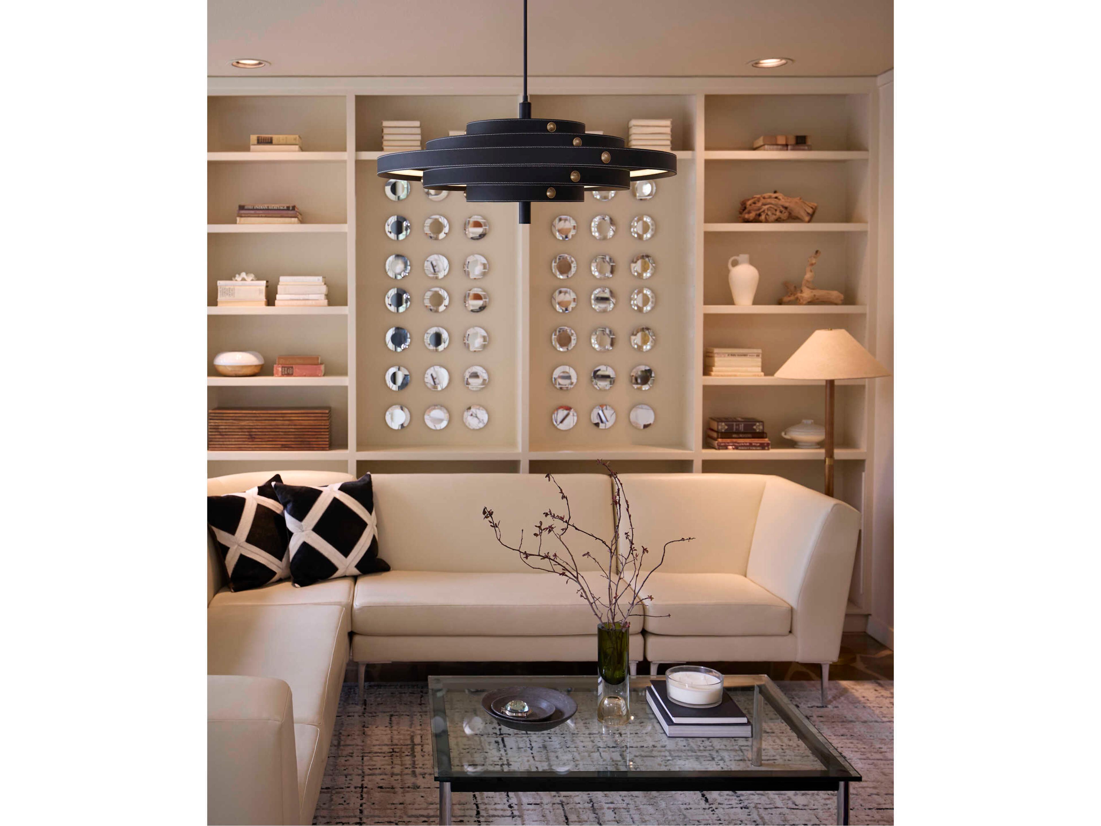 Oxygen by Quorum Borealis 5-Light Black Tiered Pendant