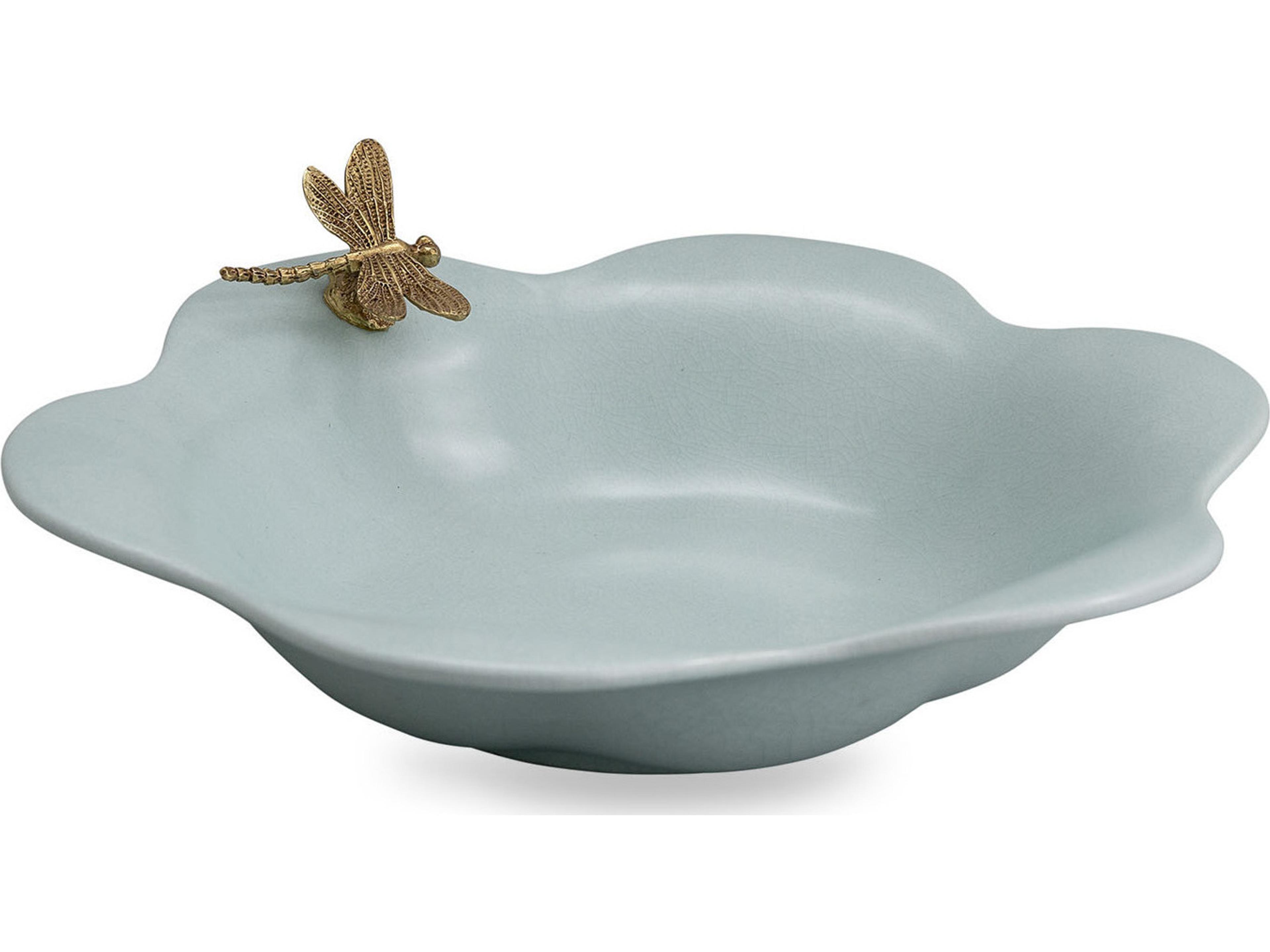 Dragonfly Celadon Blue Bowl