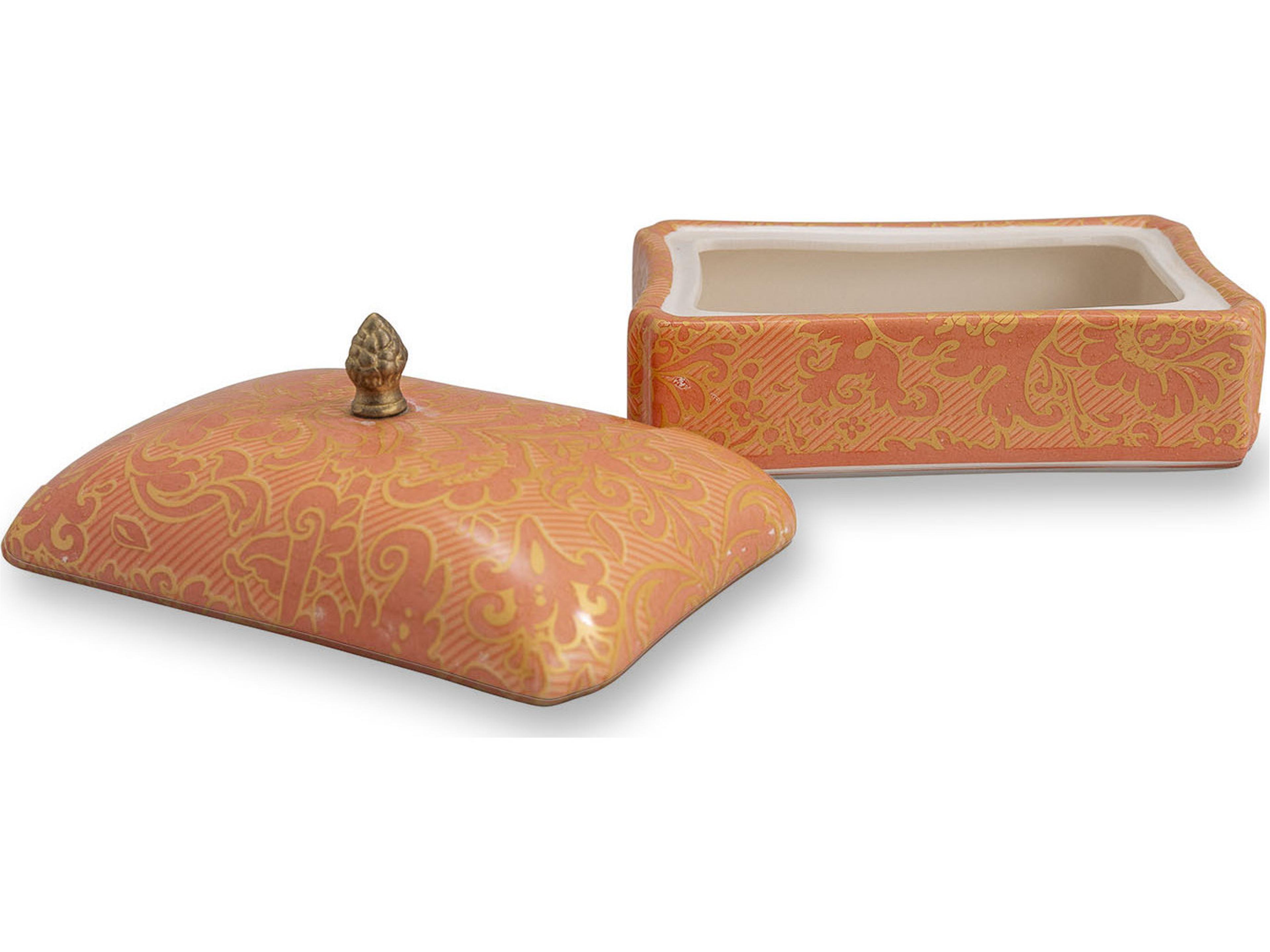 Port 68 Richmond Damask Coral Box