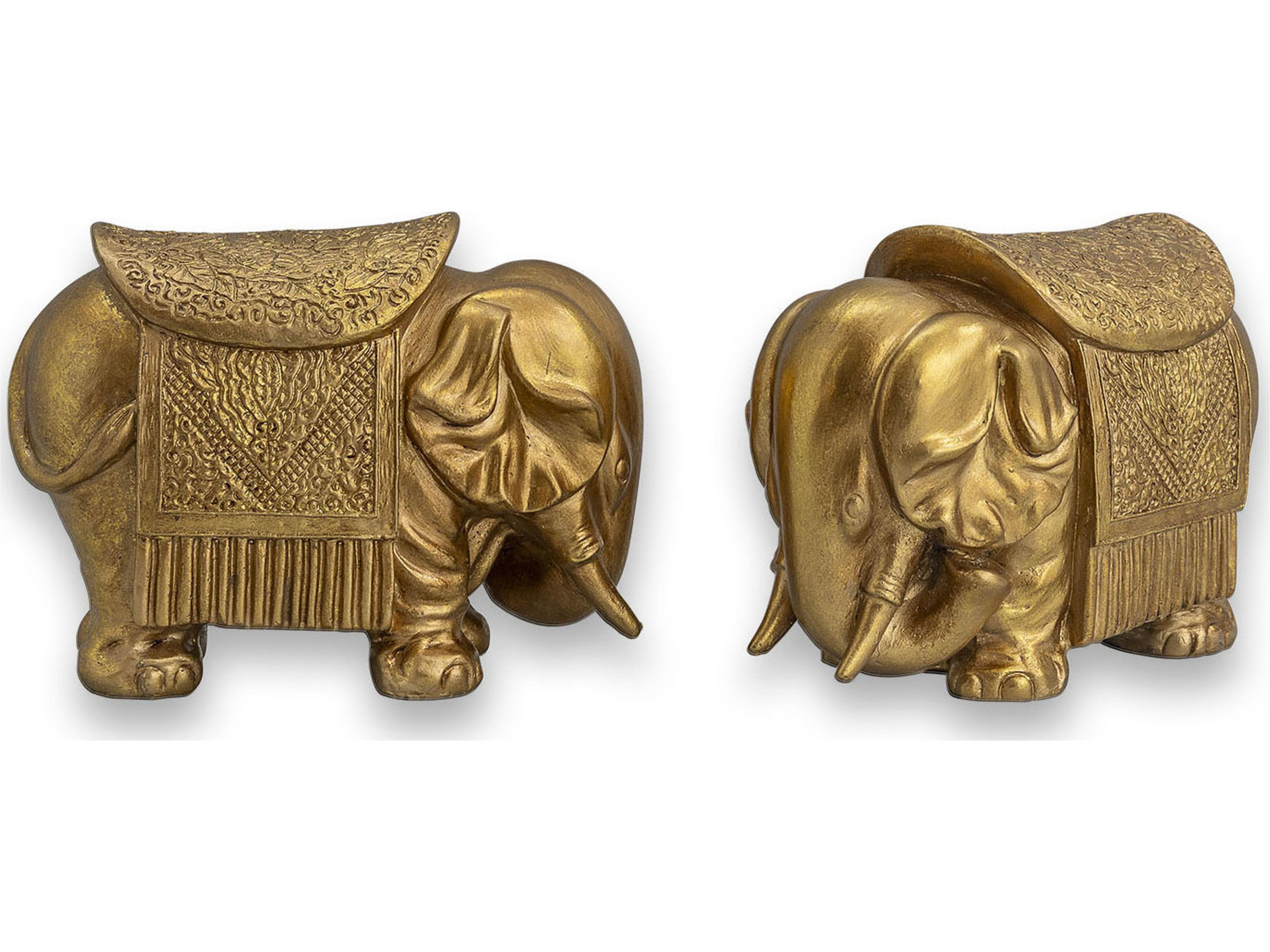 Royal Gold Elephant Bookends Set/2