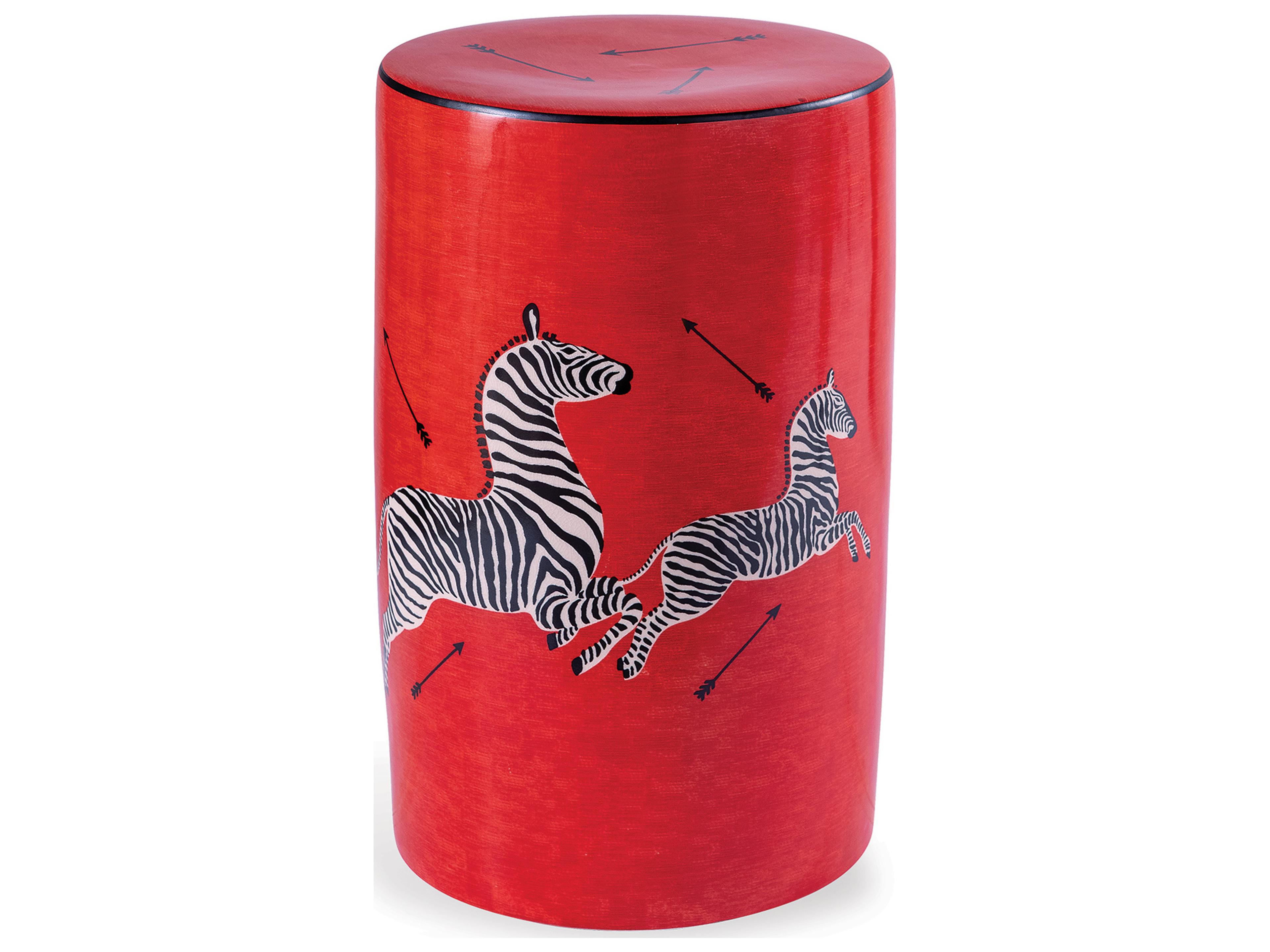 Zebra Red Stool 19X12"D