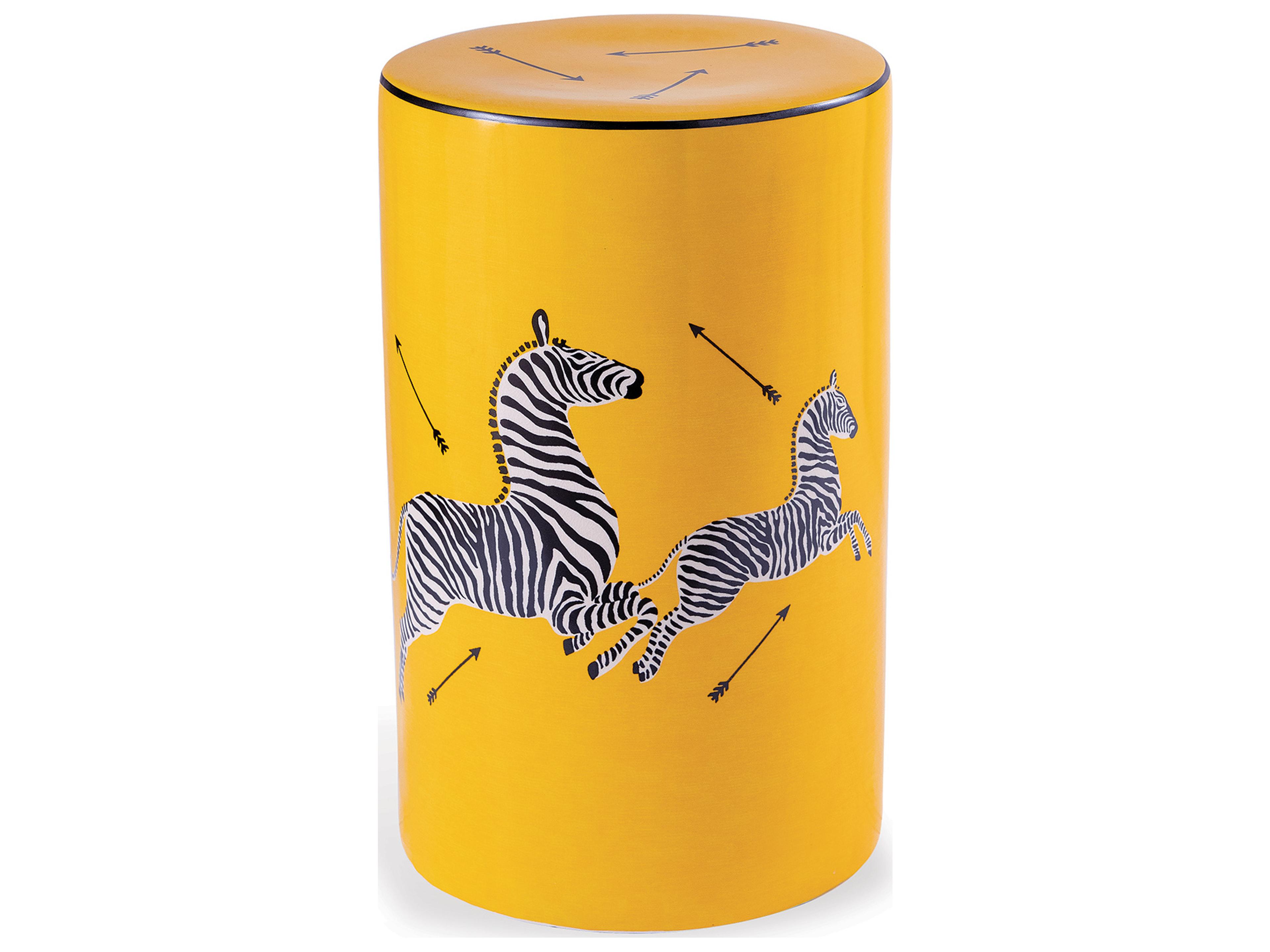 Zebra Yellow Stool 19X12"D