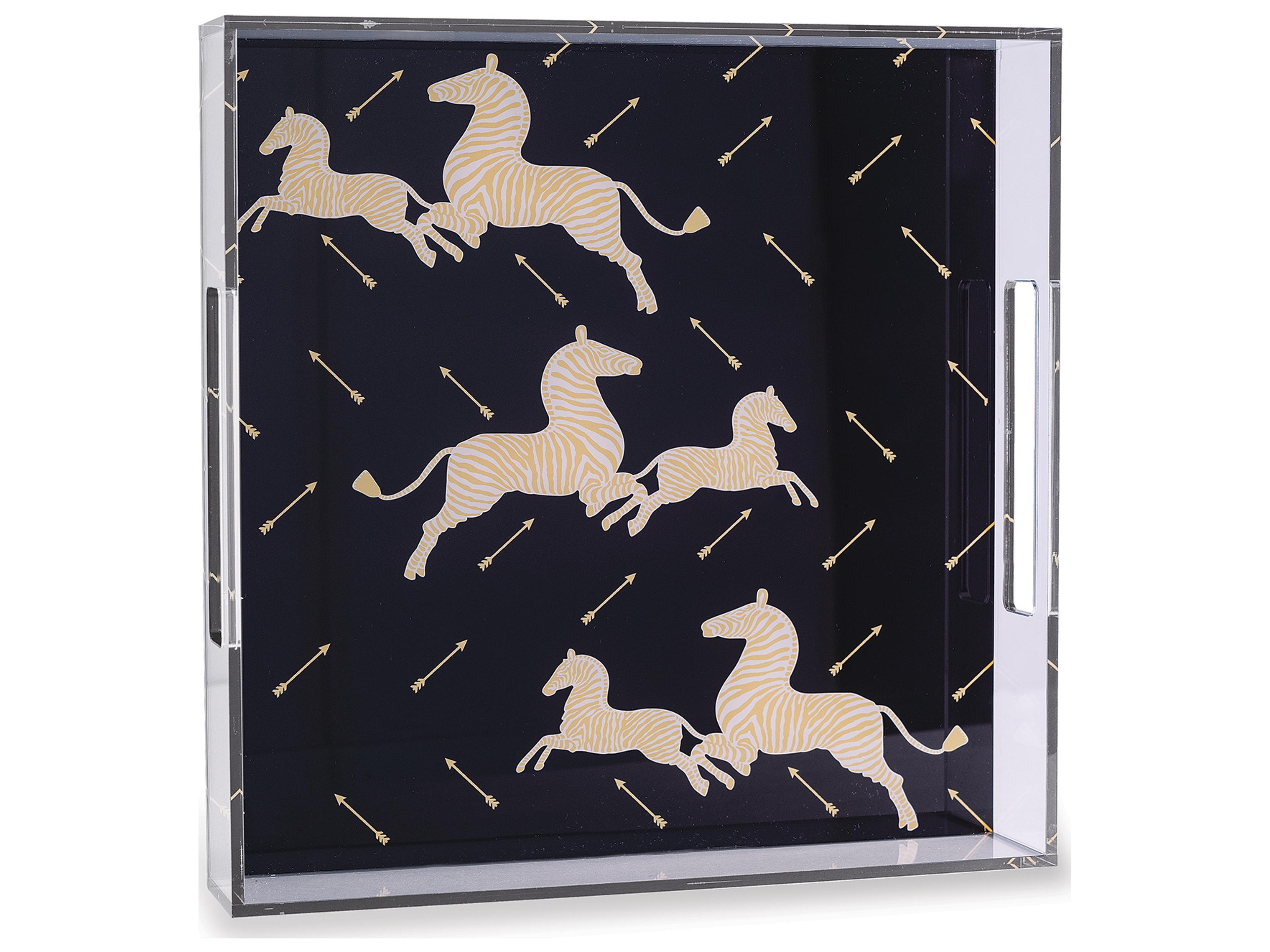 Zebra Black Acrylic Tray 2.5X15X15