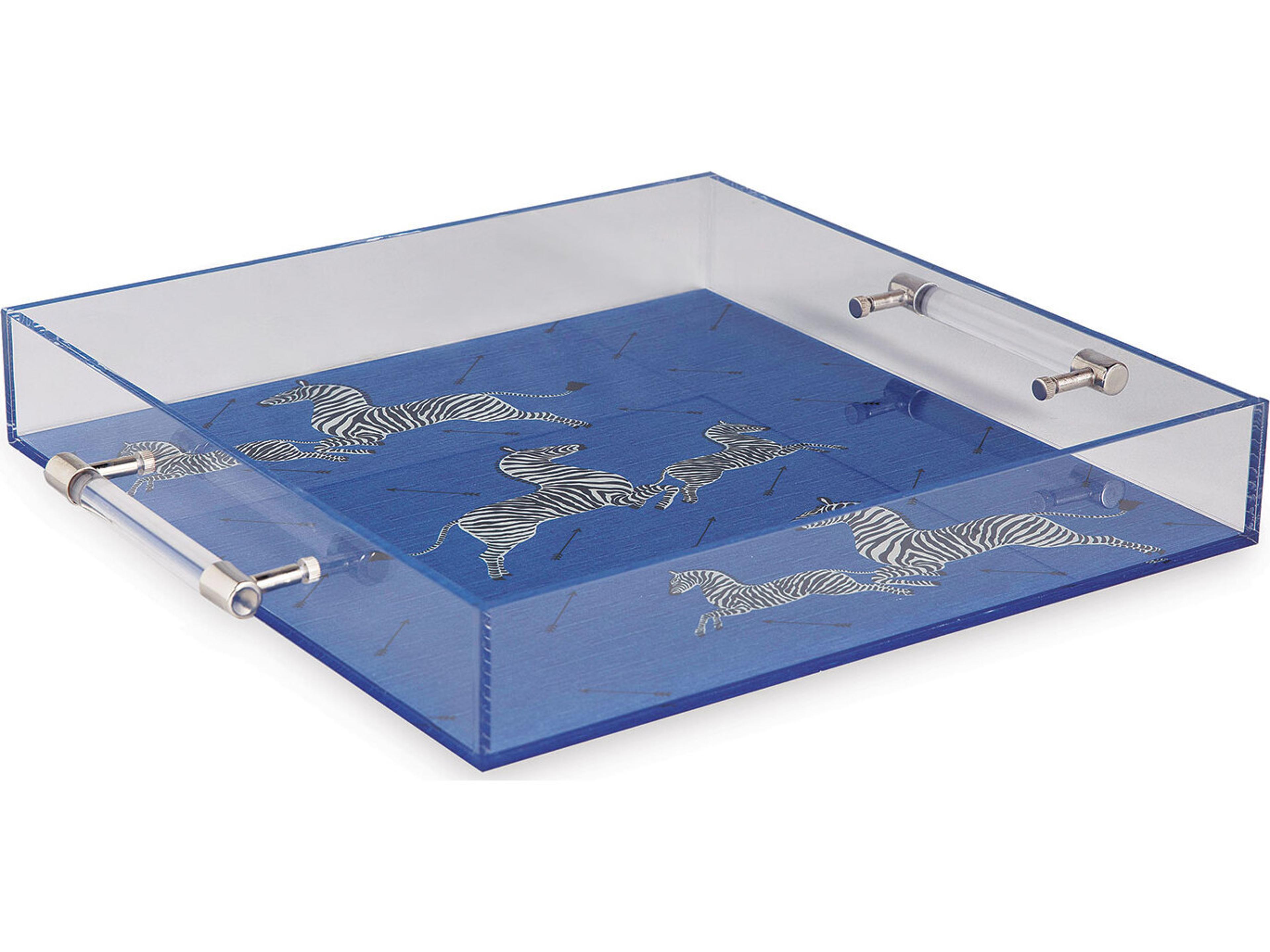 Zebra Blue Lucite Tray