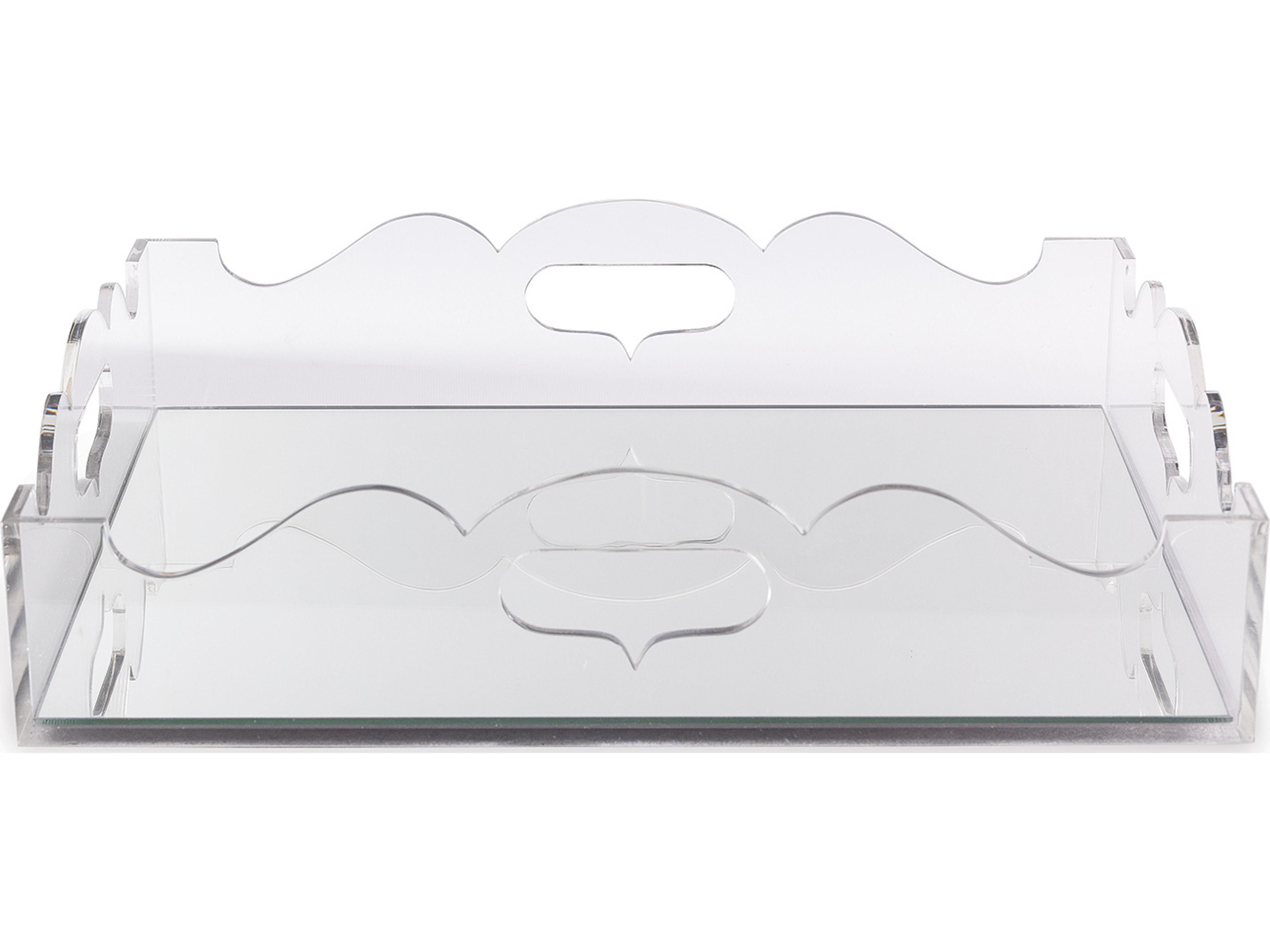 Queen Anne Lucite Tray 4"Hx18"Wx14"D