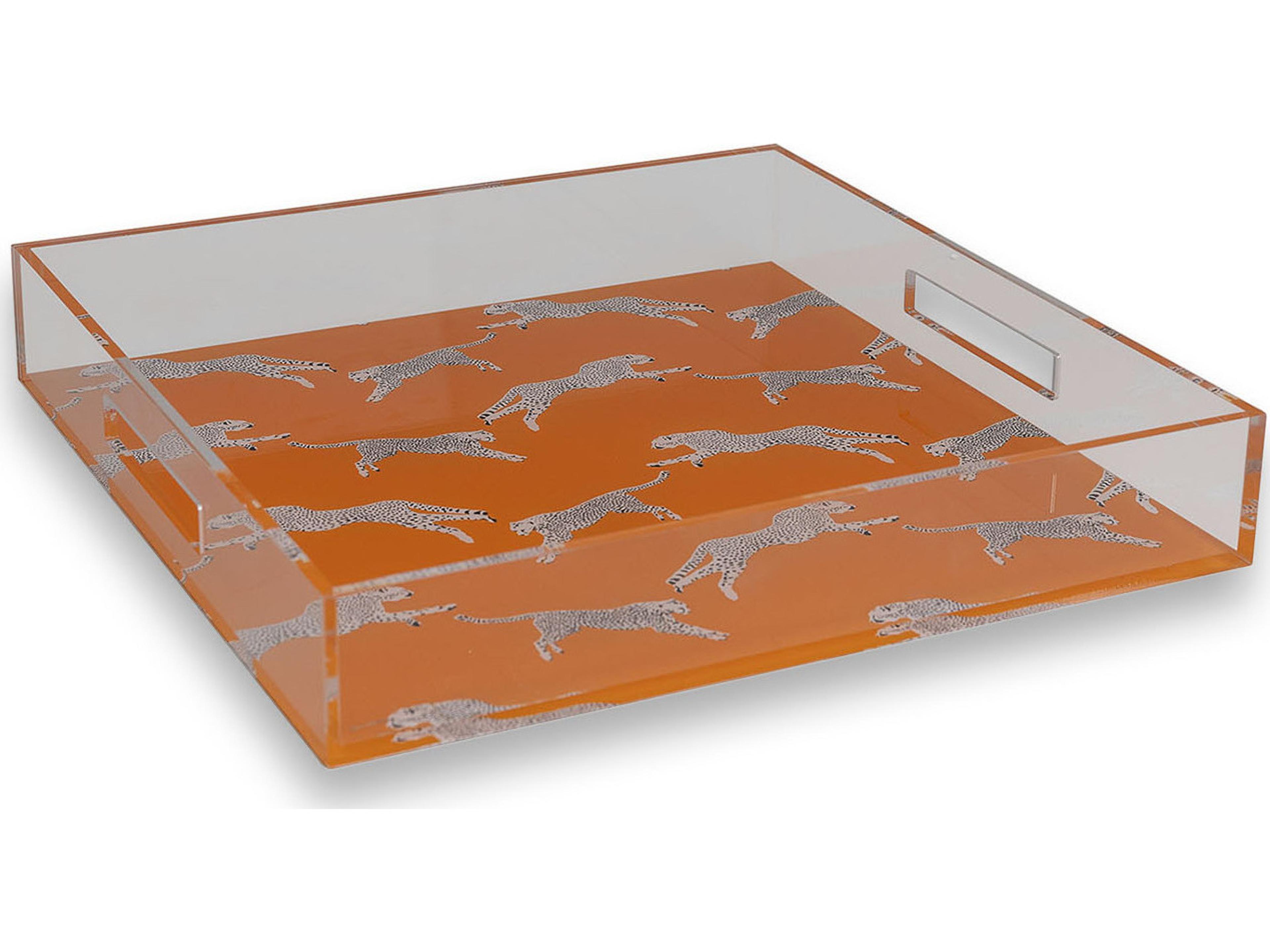 Leaping Cheetah Orange Acrylic Tray