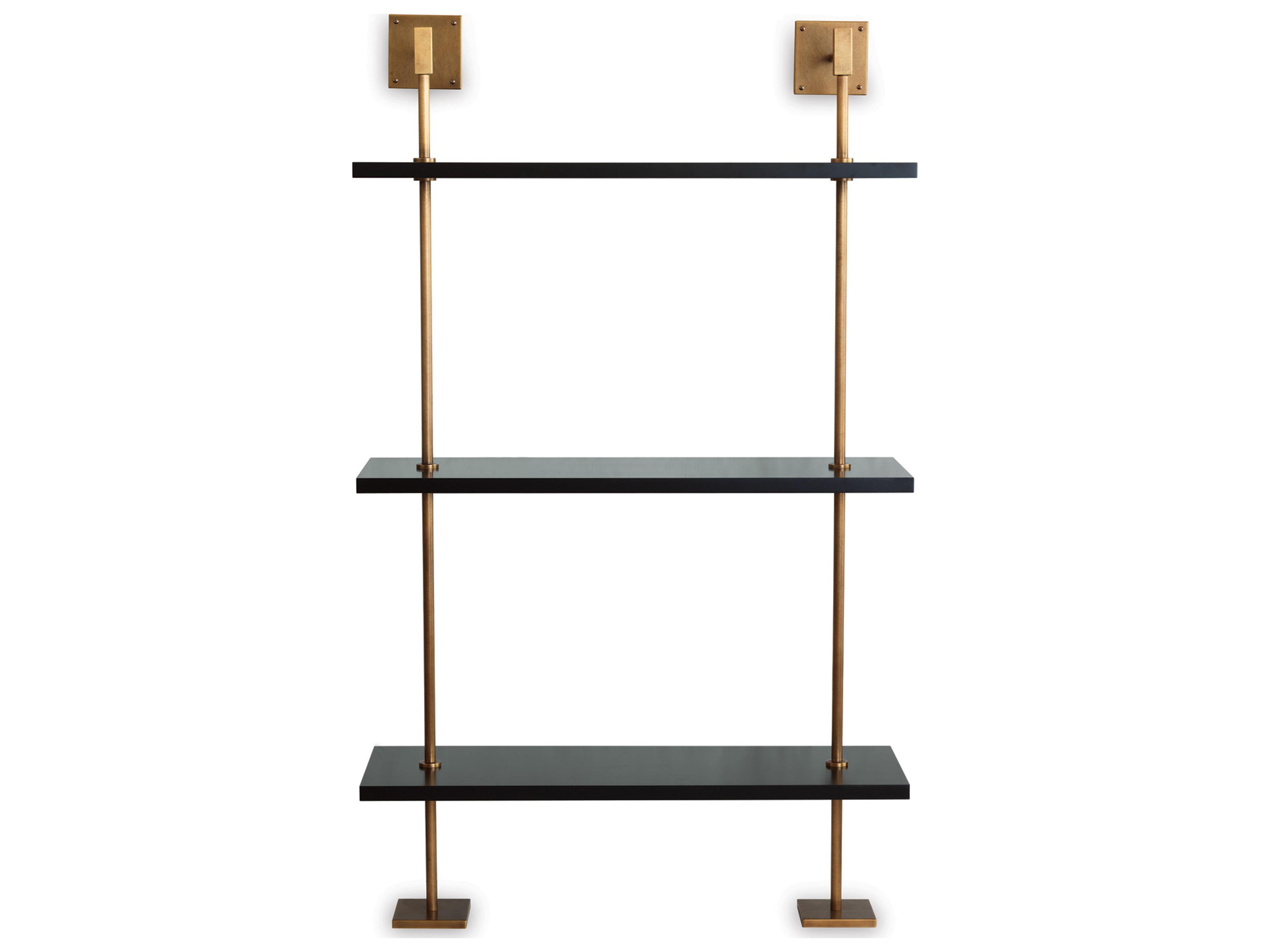 Marais 3-Tier Black/Brass Shelf 36"W