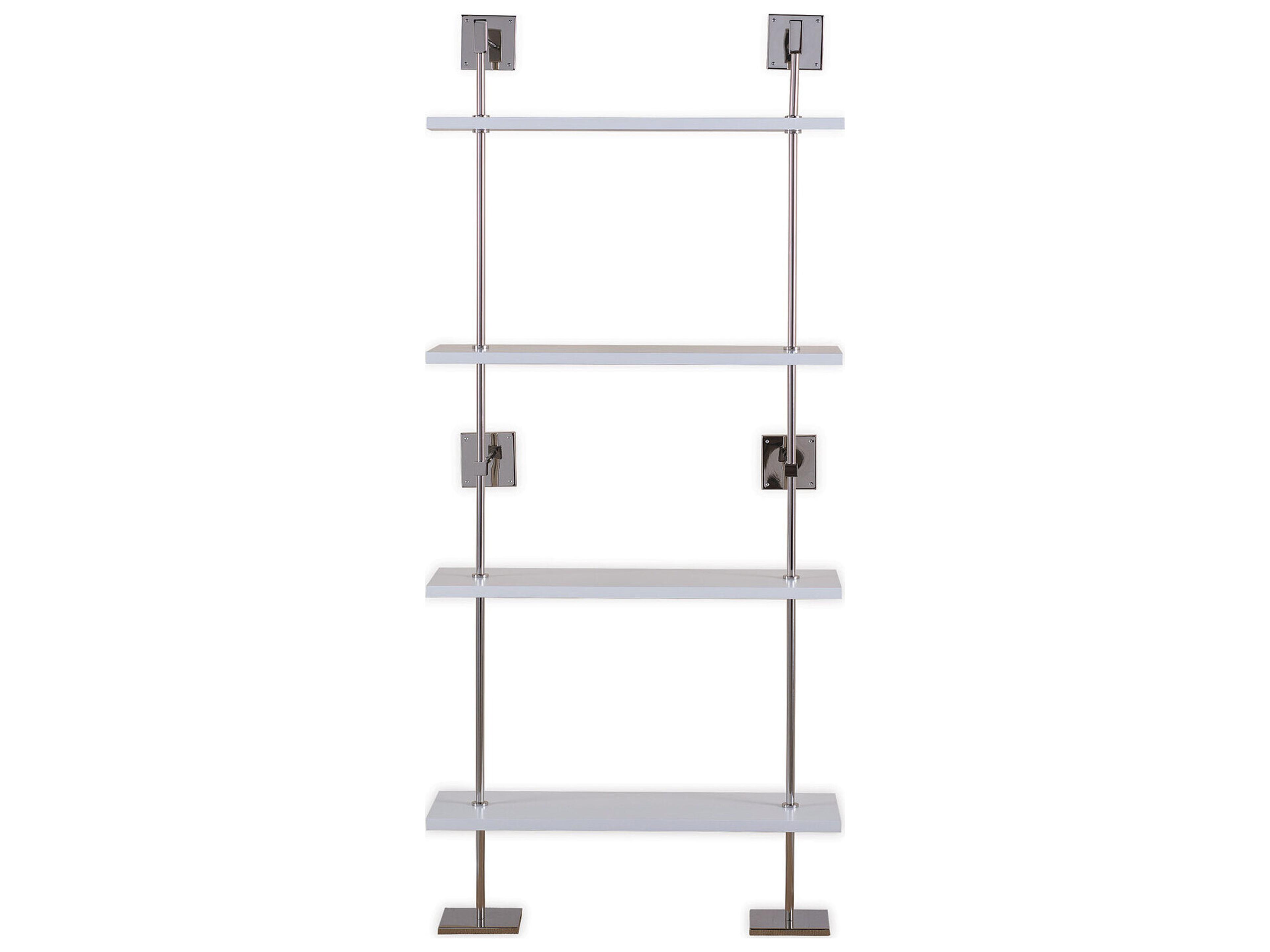 Marais 3-Tier White/Nickel Shelf 36"W