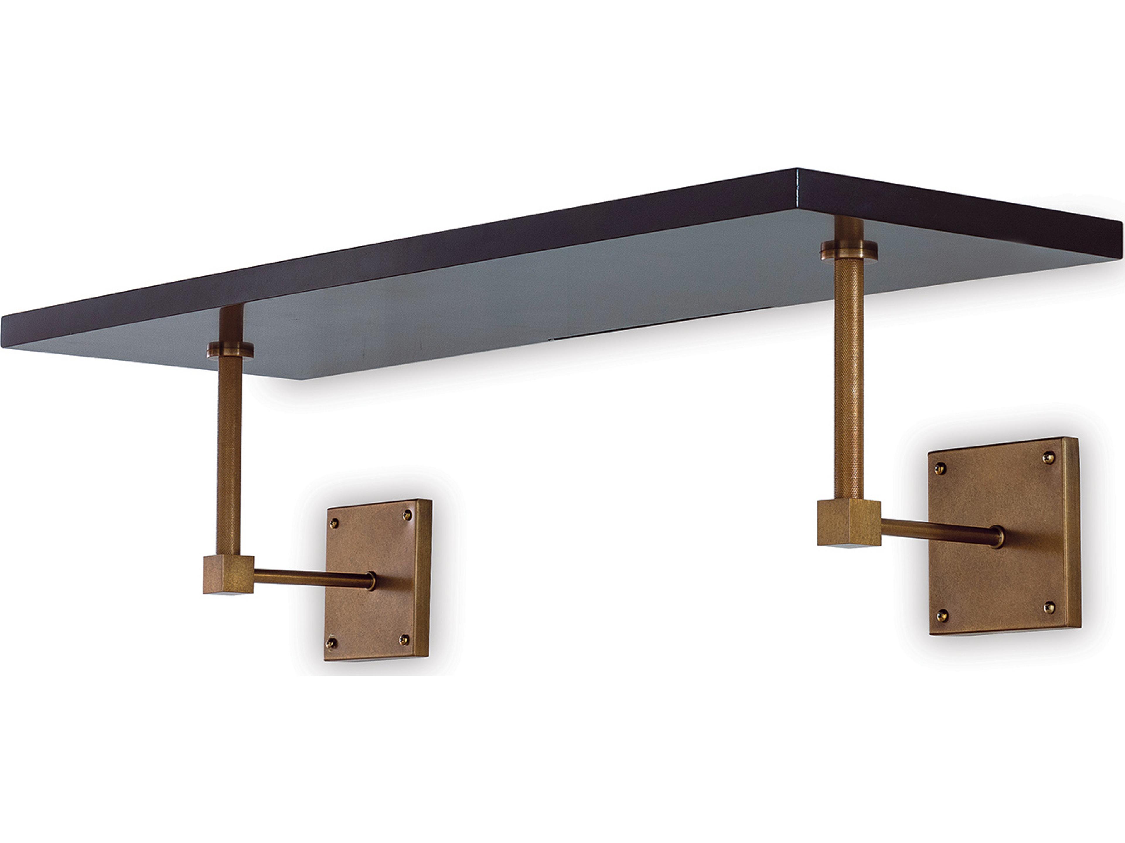 Billy Black/Aged Brass Wall Shelf