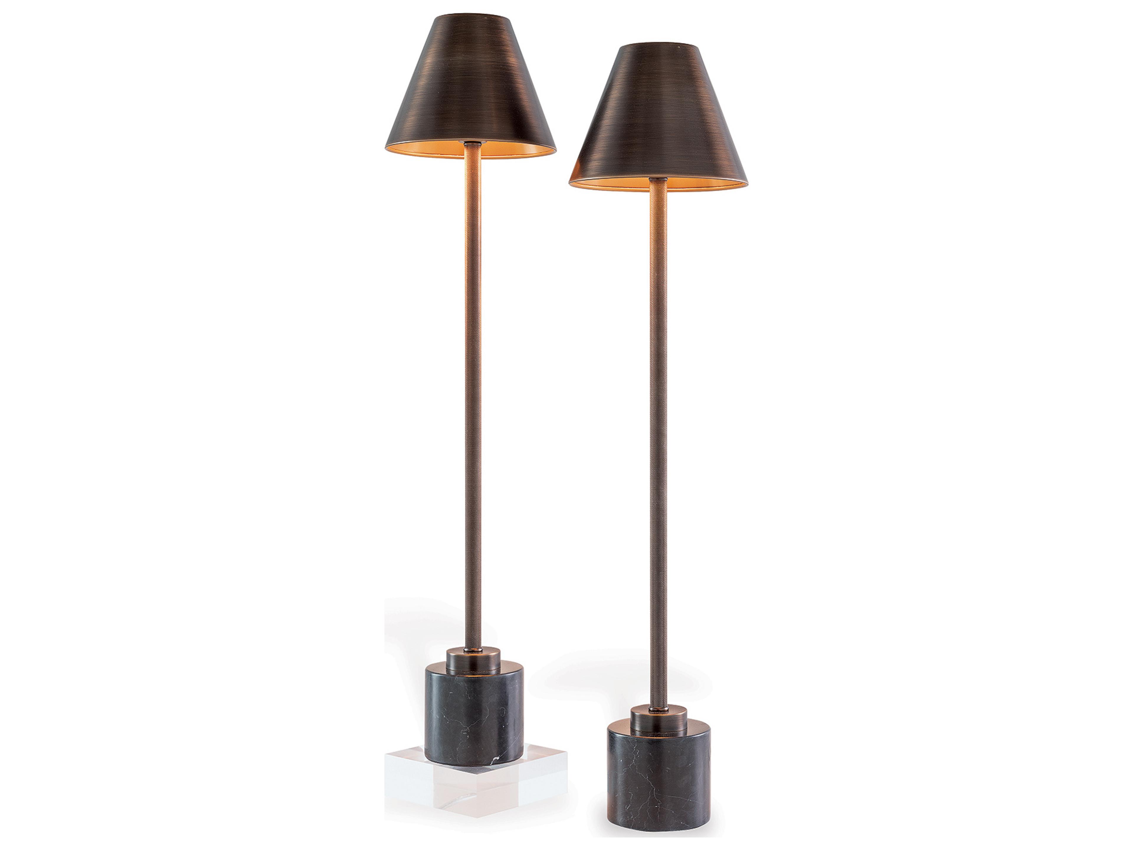 Palament Buffet Lamp Bronze/Set Of 2 34"Hx8"D