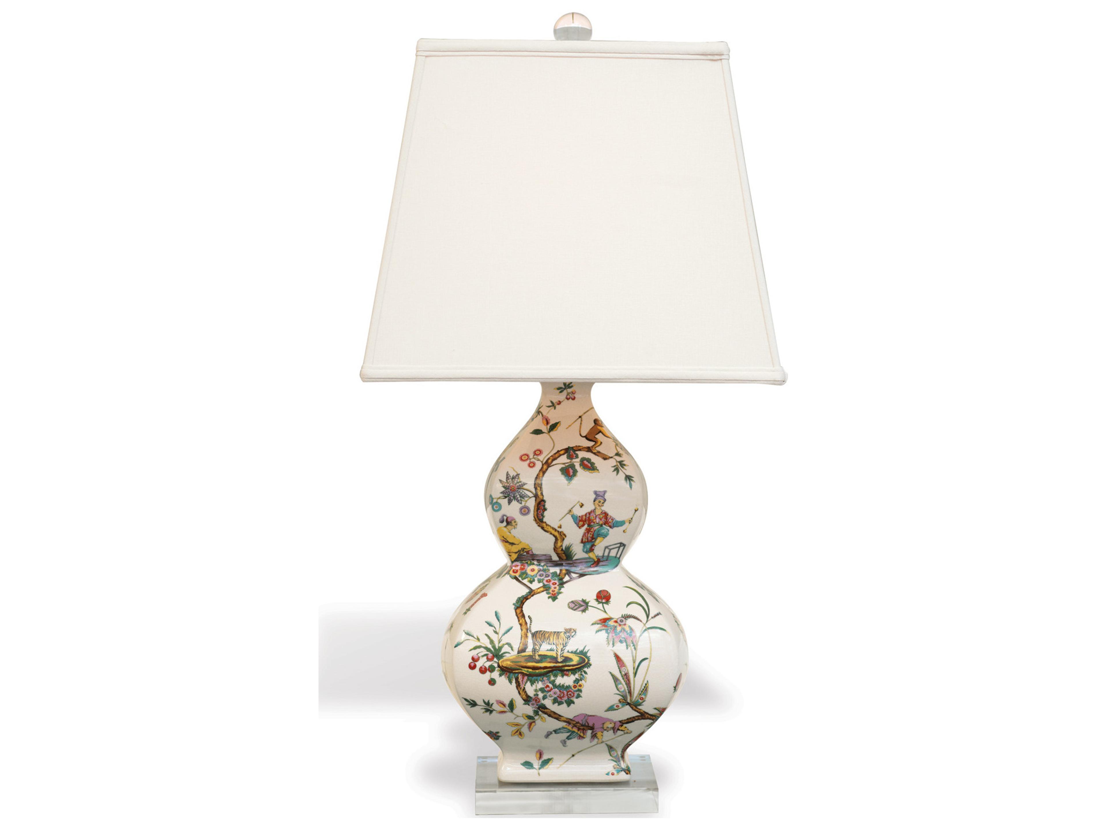 Chinoise Exotique Lamp-- Square Shade 31"H