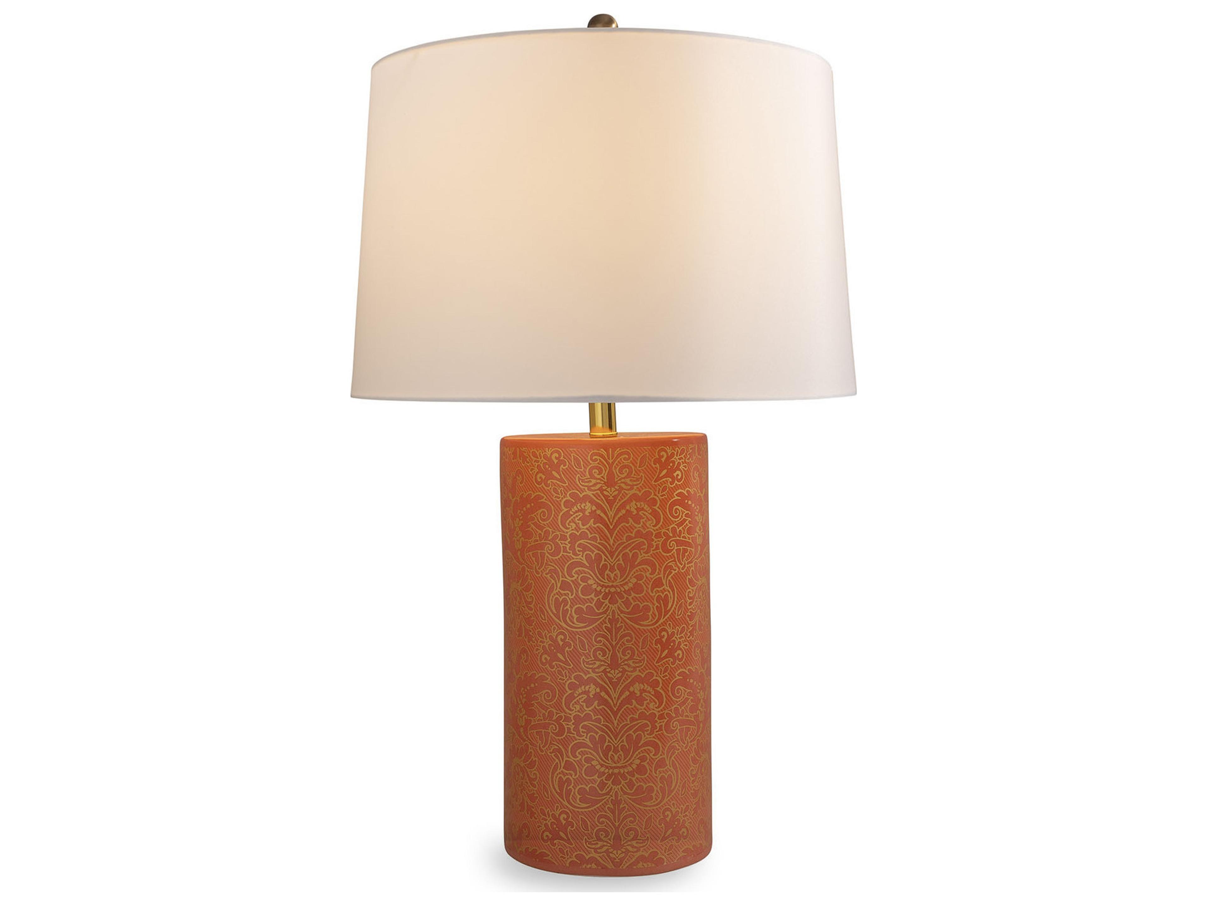 Richmond Damask Coral Lamp