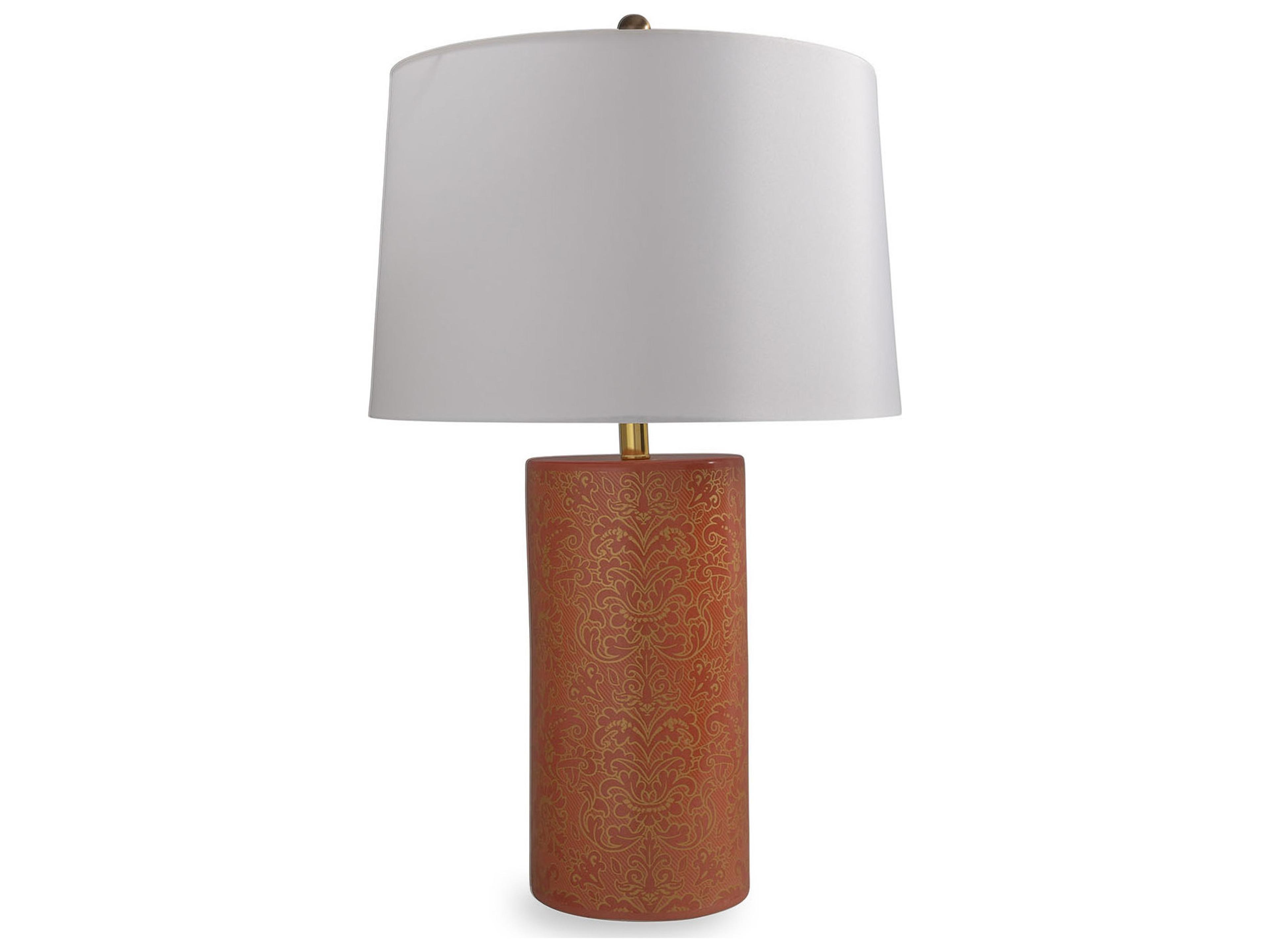 Port 68 Richmond Damask Coral Lamp