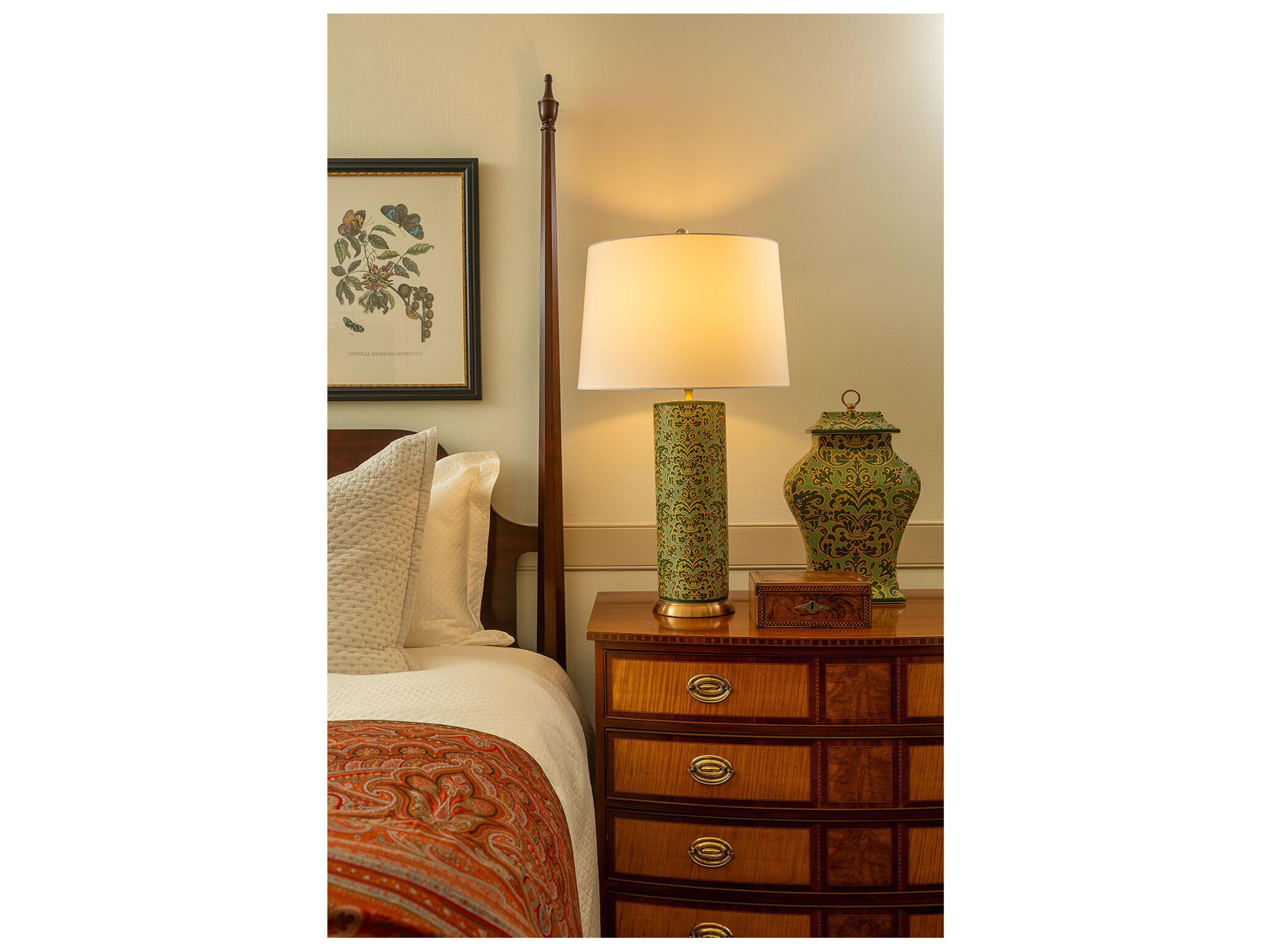 Port 68 Richmond Damask Green Lamp