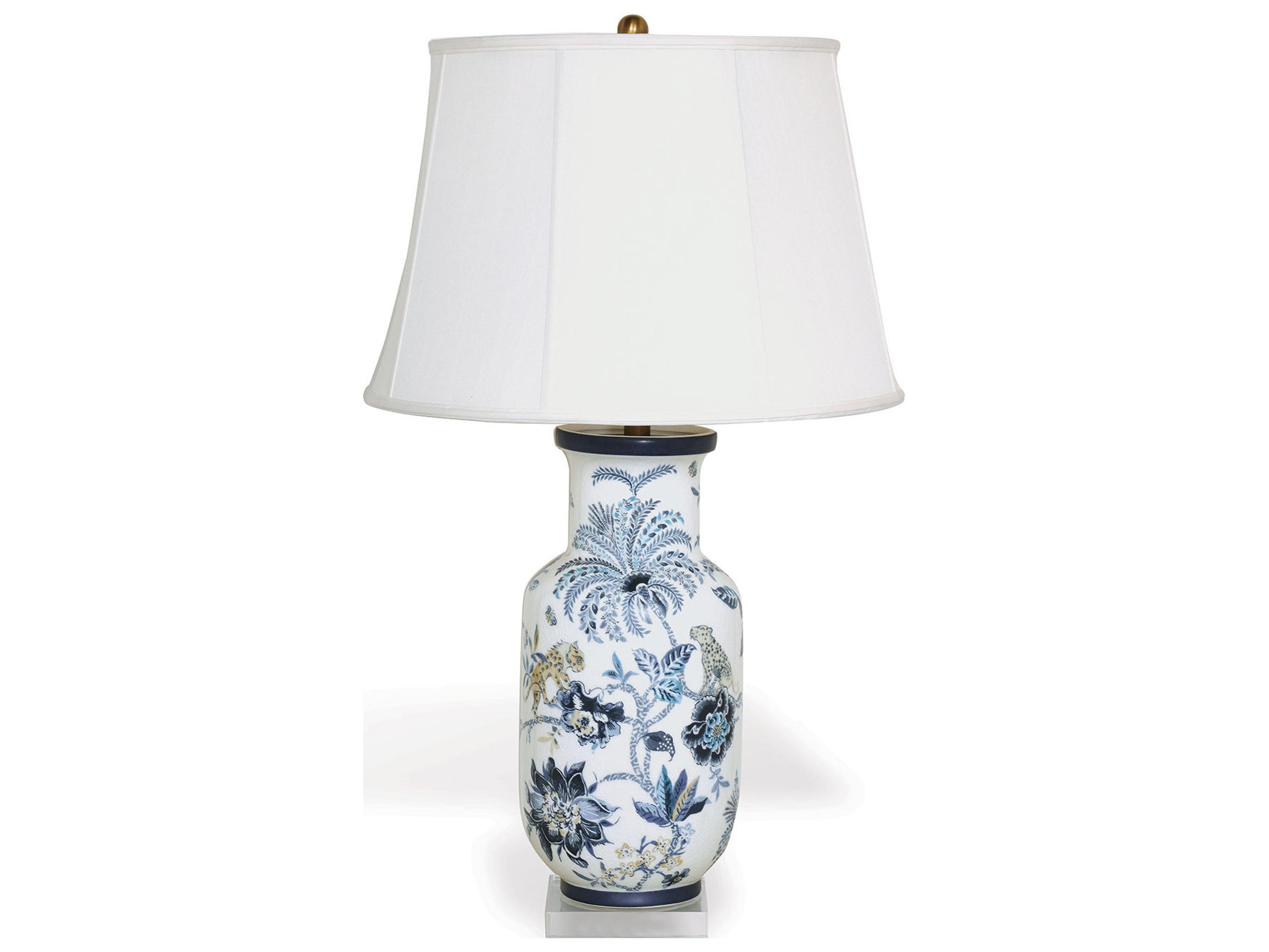 Braganza Blue Lamp 34"H