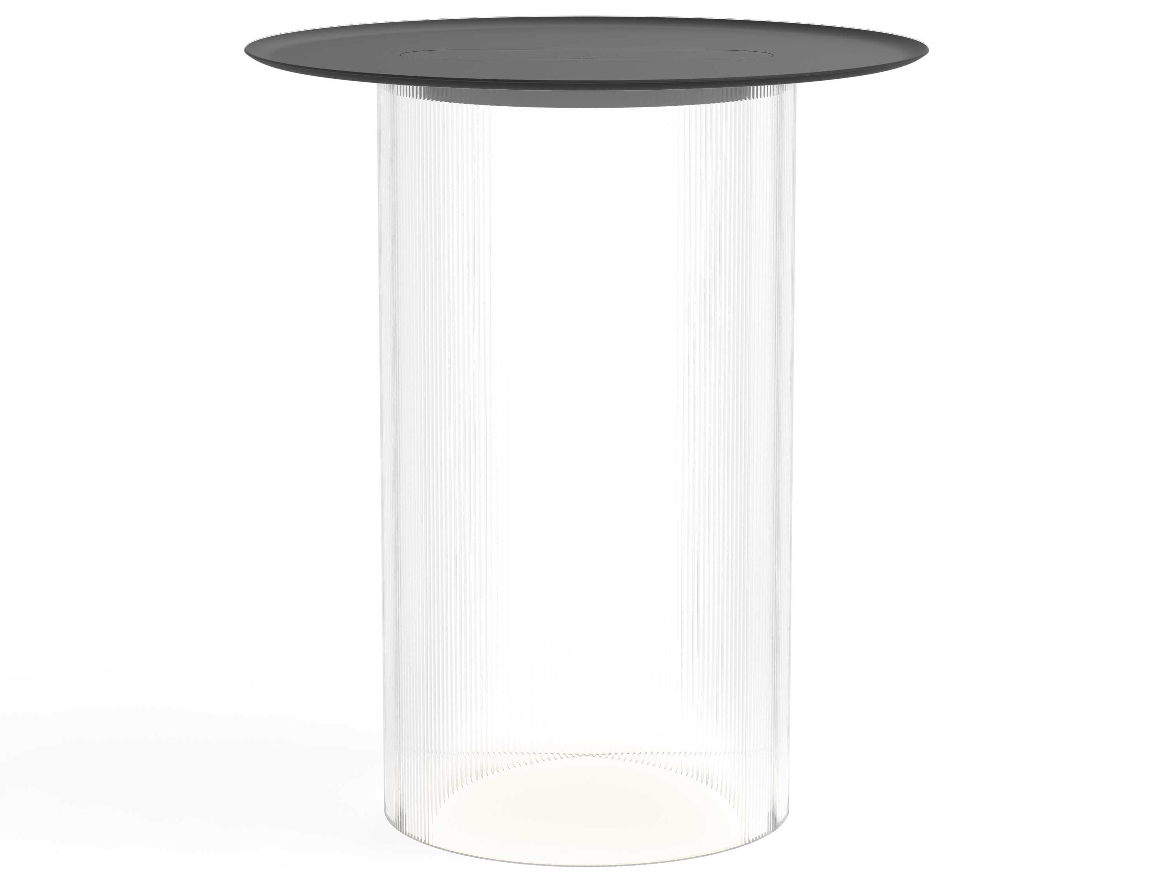Carousel Round Metal Clear End Table
