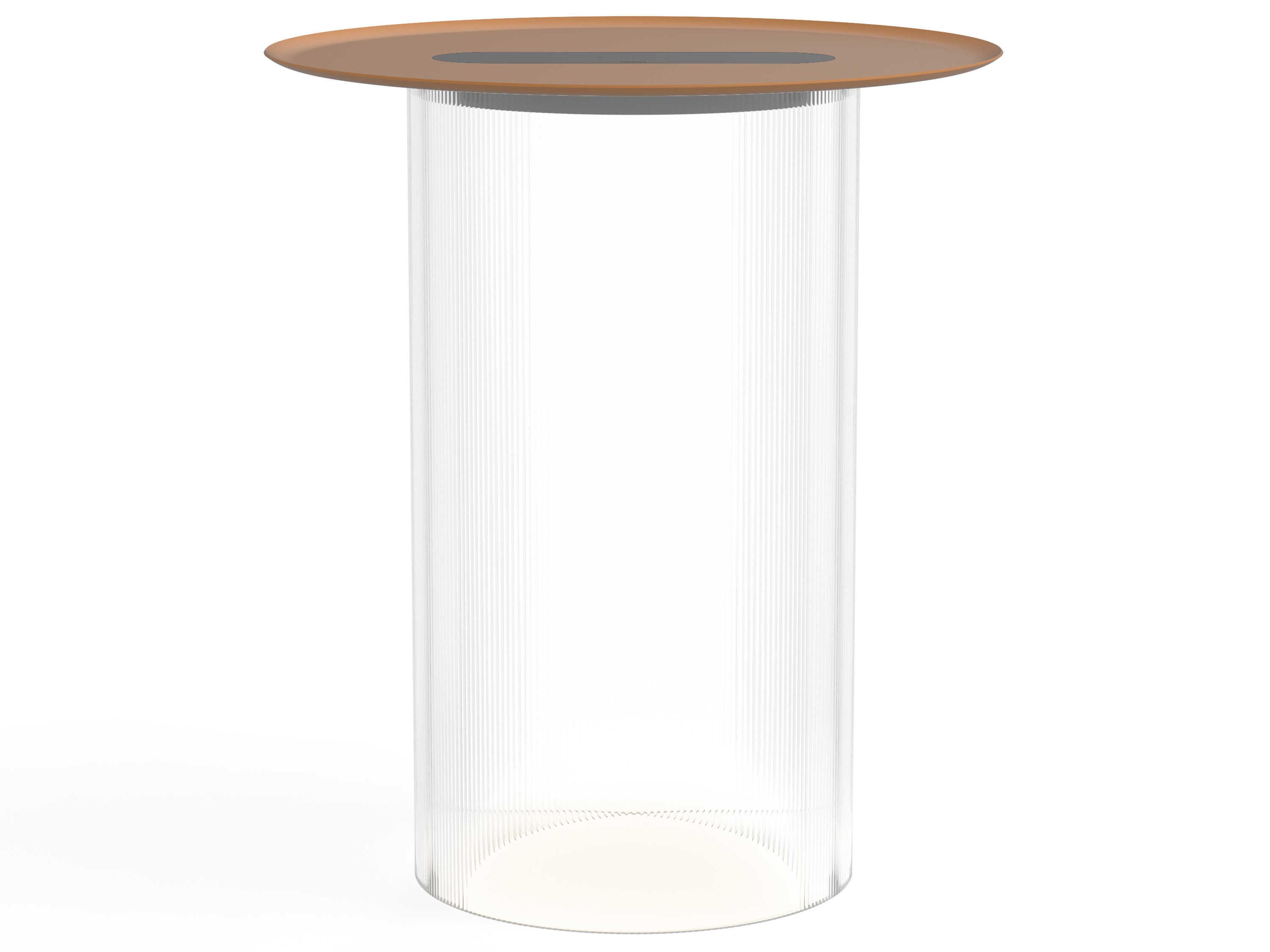 Pablo Carousel Round Metal Clear End Table