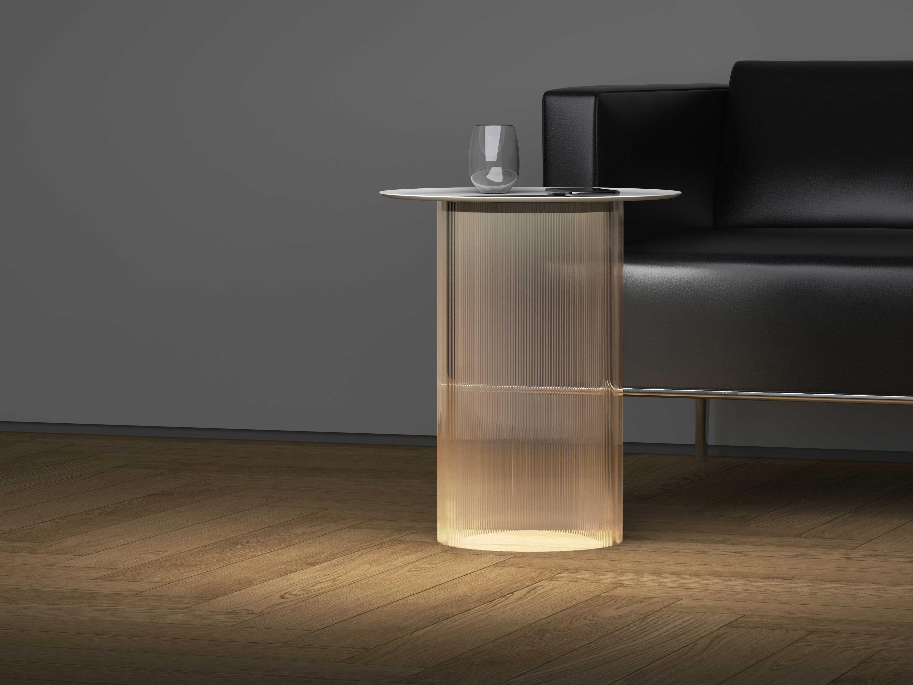 Pablo Carousel Round Metal Clear End Table