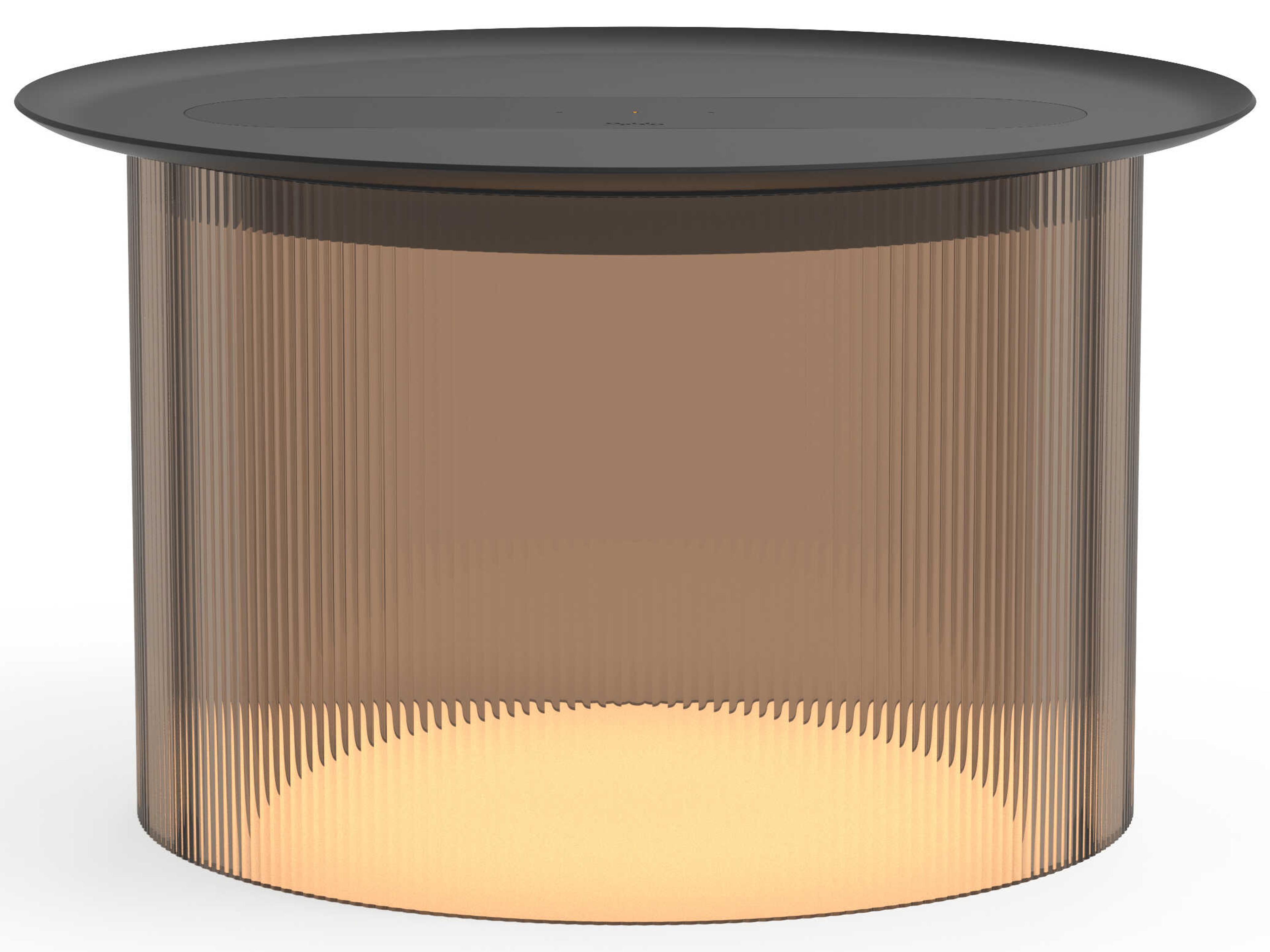 Carousel Round Metal Bronze End Table