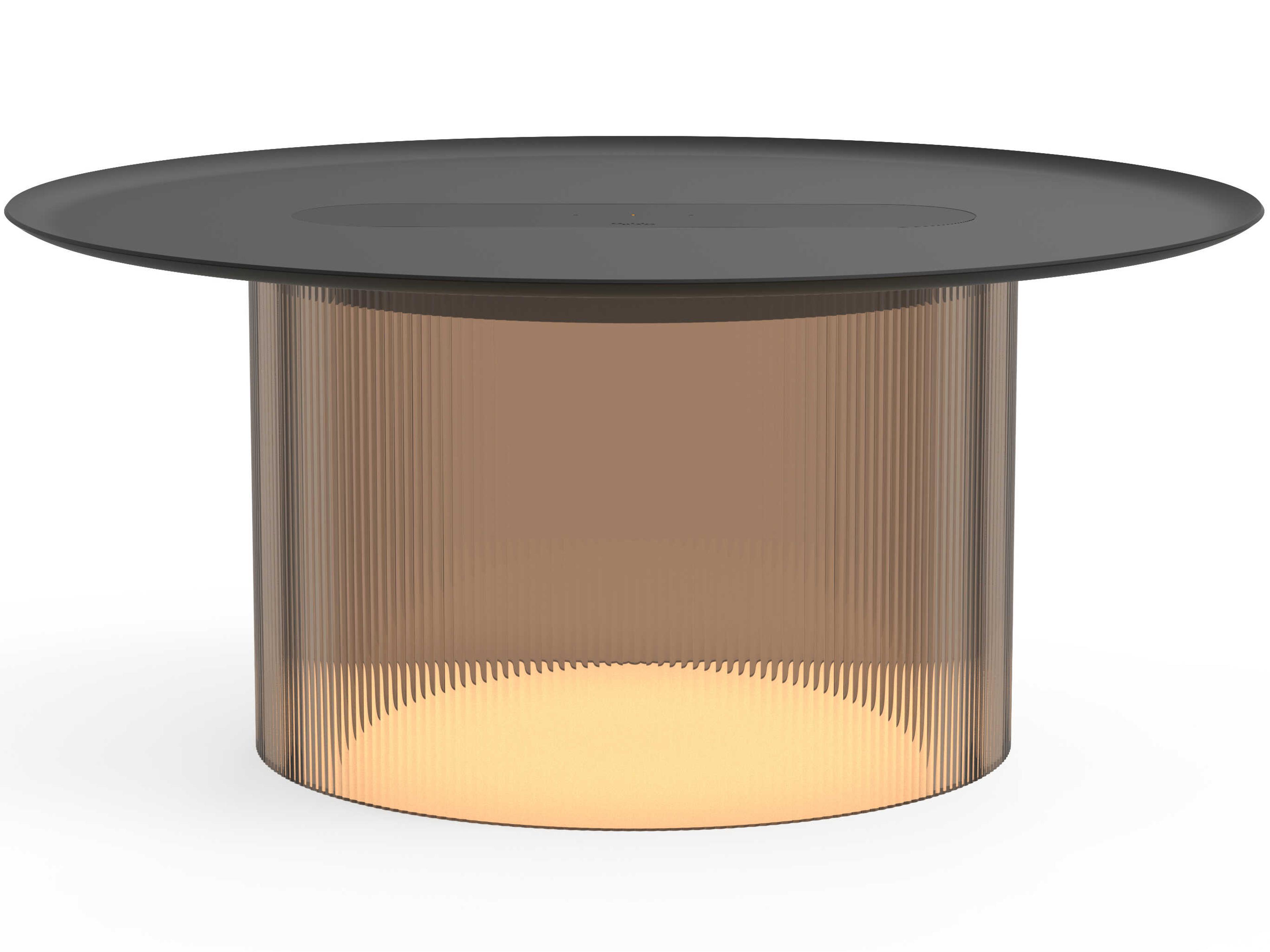 Carousel Round Metal Bronze End Table