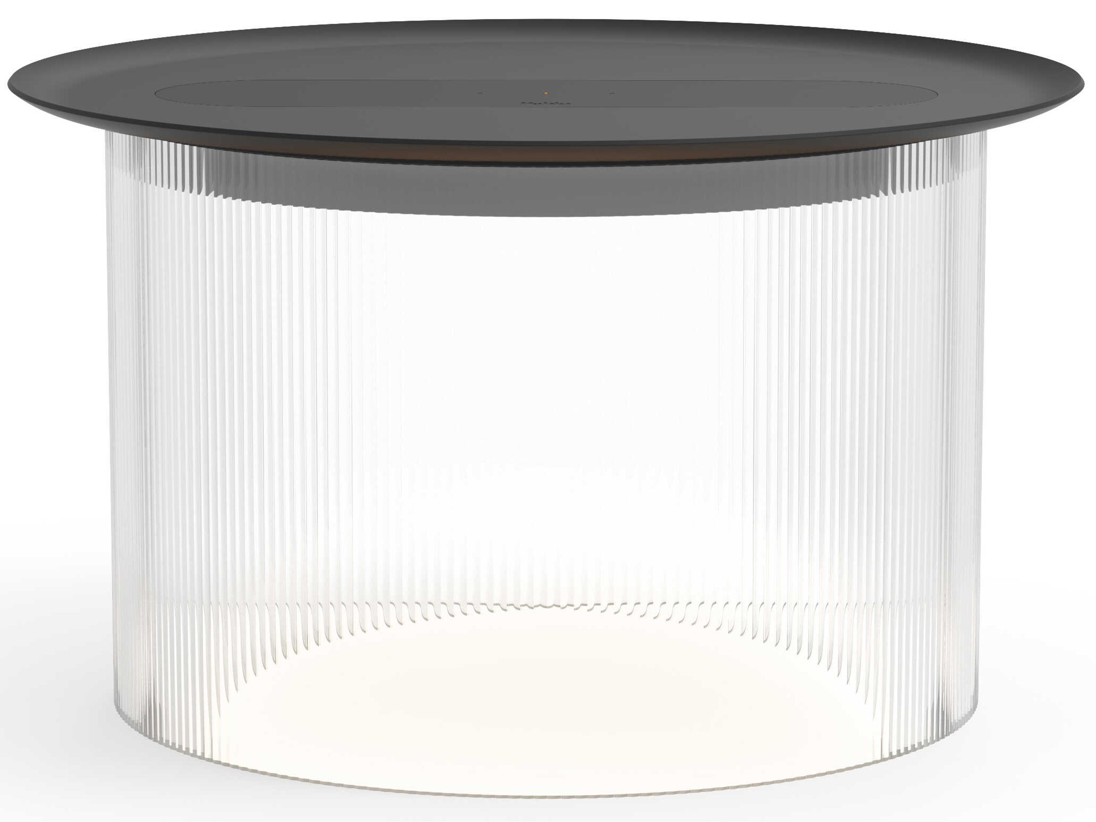 Carousel Round Metal Clear End Table