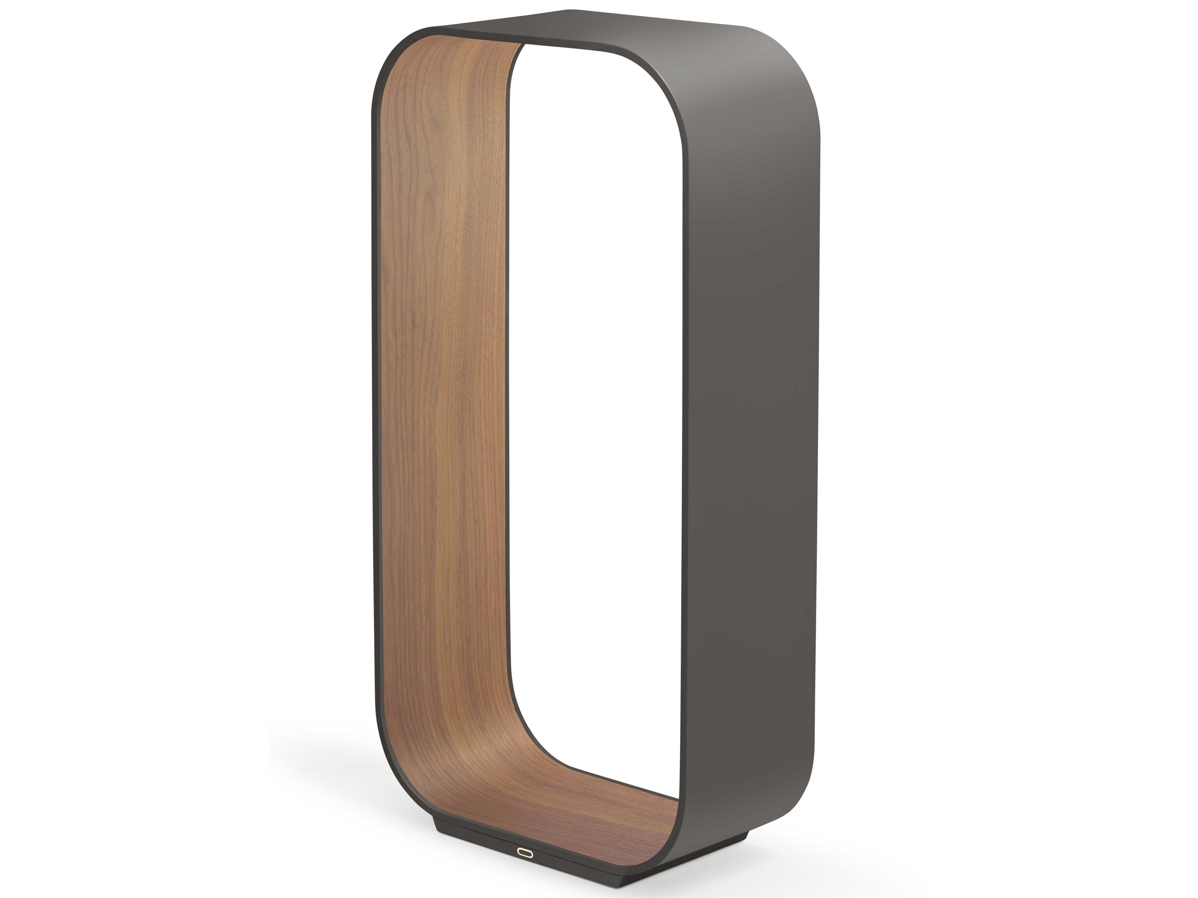Contour Graphite Walnut Polycarbonate Lens Gray Buffet Lamp
