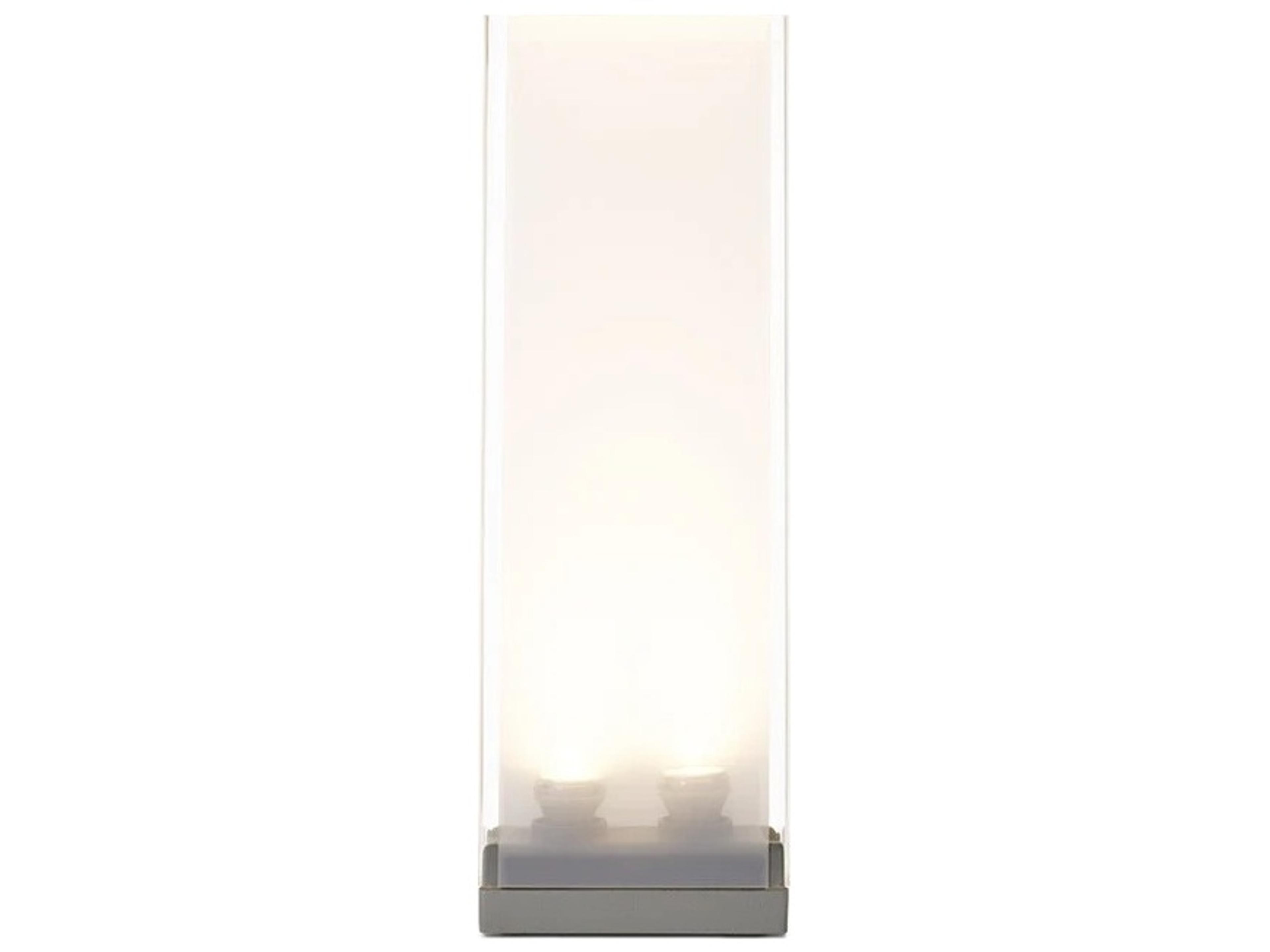 Cortina Clear White Silver Polycarbonate Shade Table Lamp