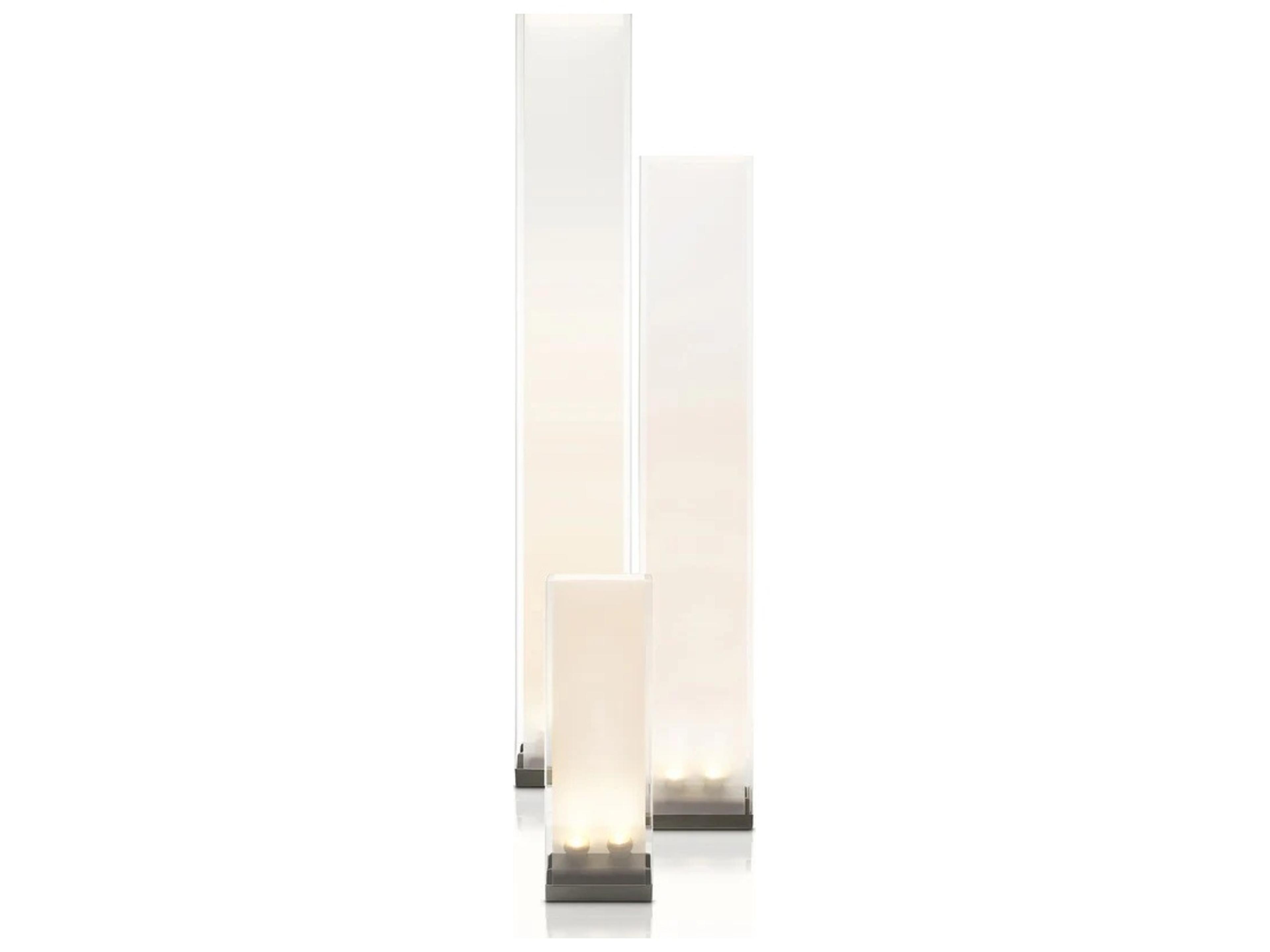 Pablo Cortina Clear White Silver Polycarbonate Shade Table Lamp