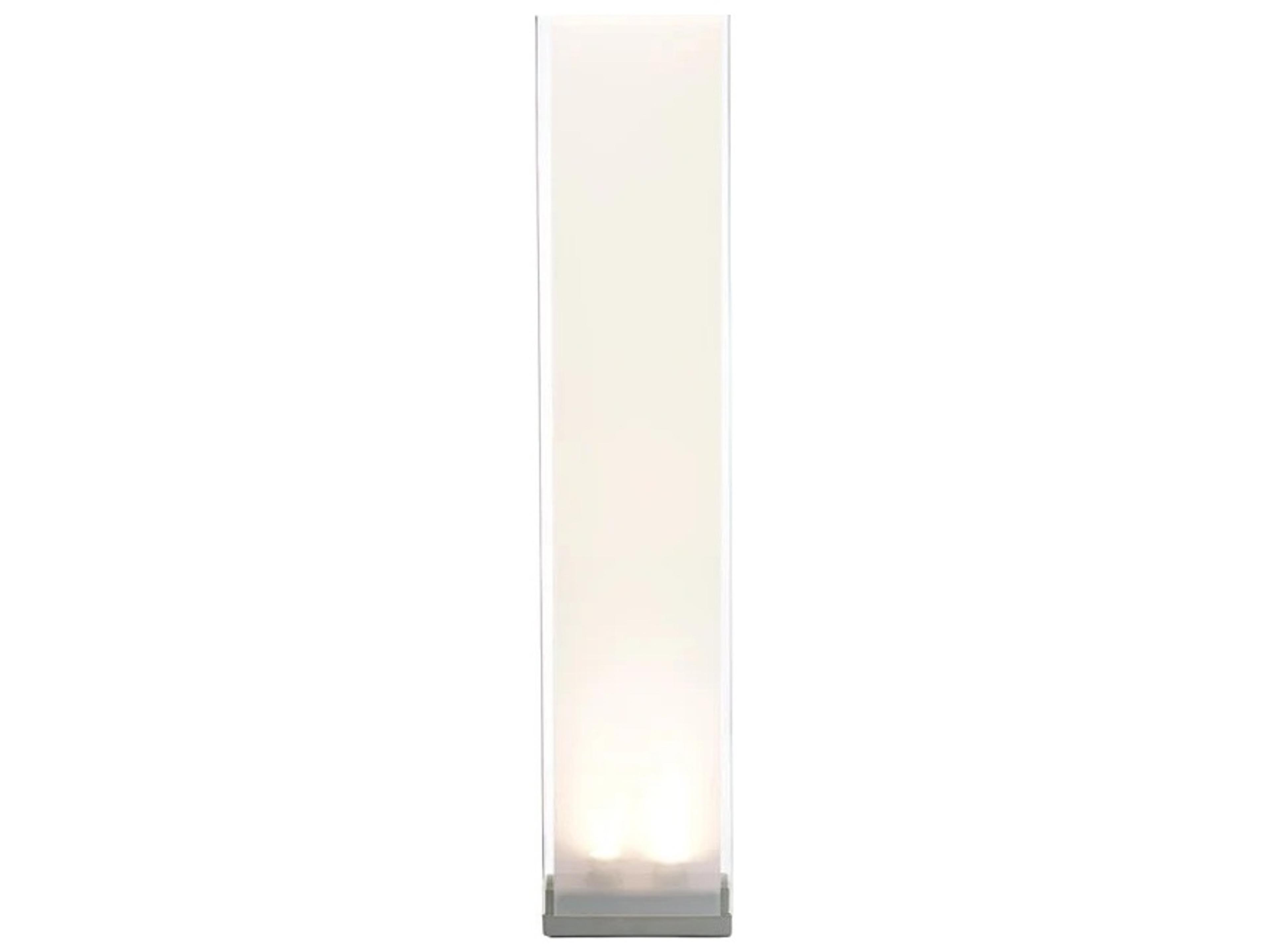 Cortina Clear White Silver Polycarbonate Shade Floor Lamp