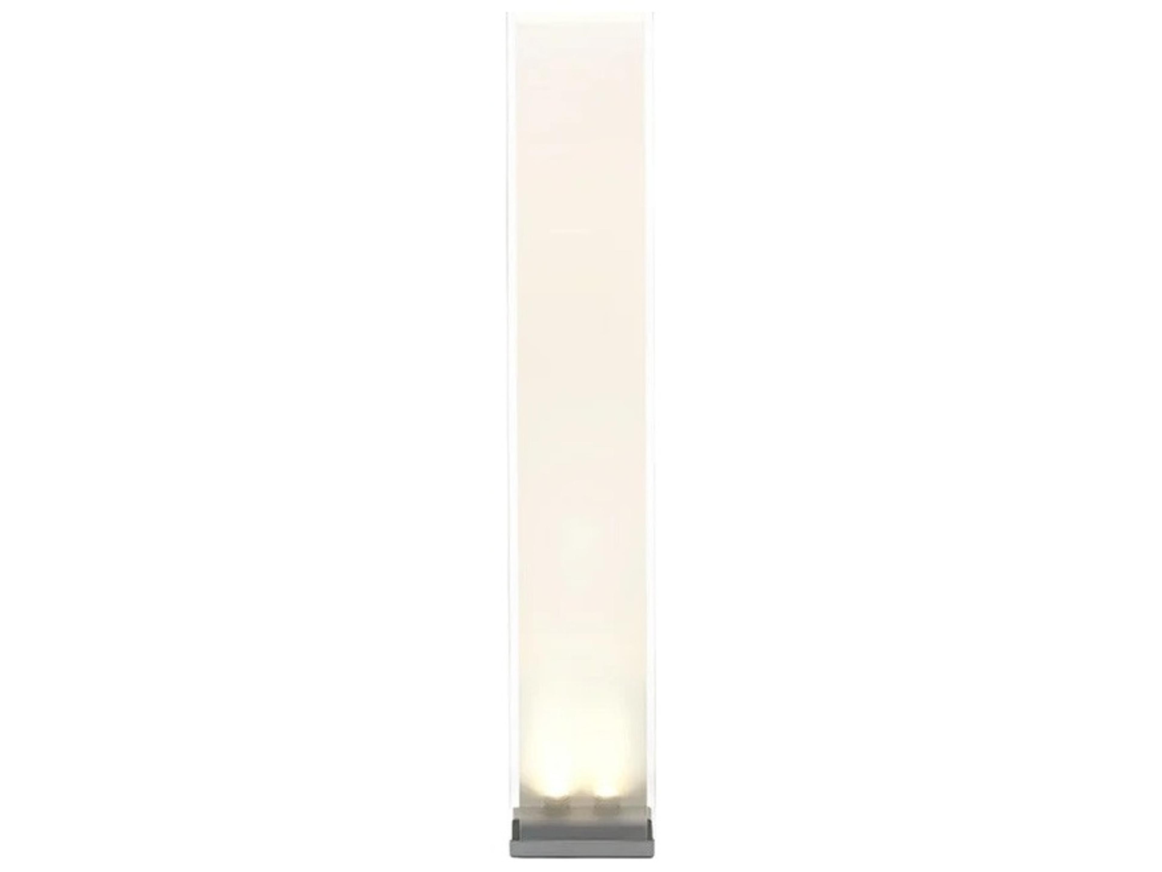 Pablo Cortina Clear White Silver Polycarbonate Shade Floor Lamp