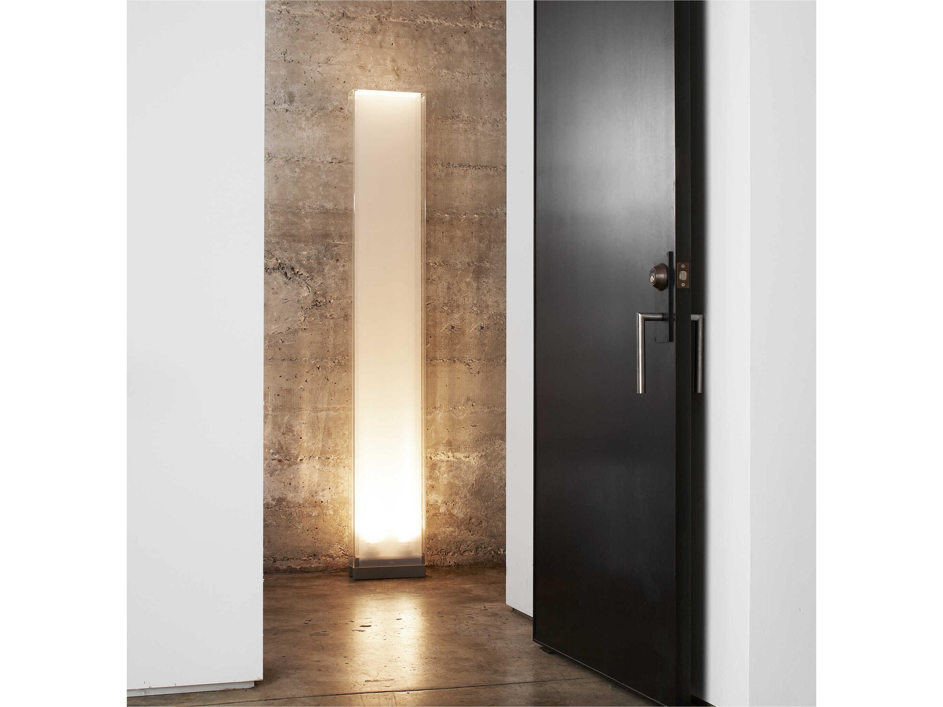 Pablo Cortina Clear White Silver Polycarbonate Shade Floor Lamp