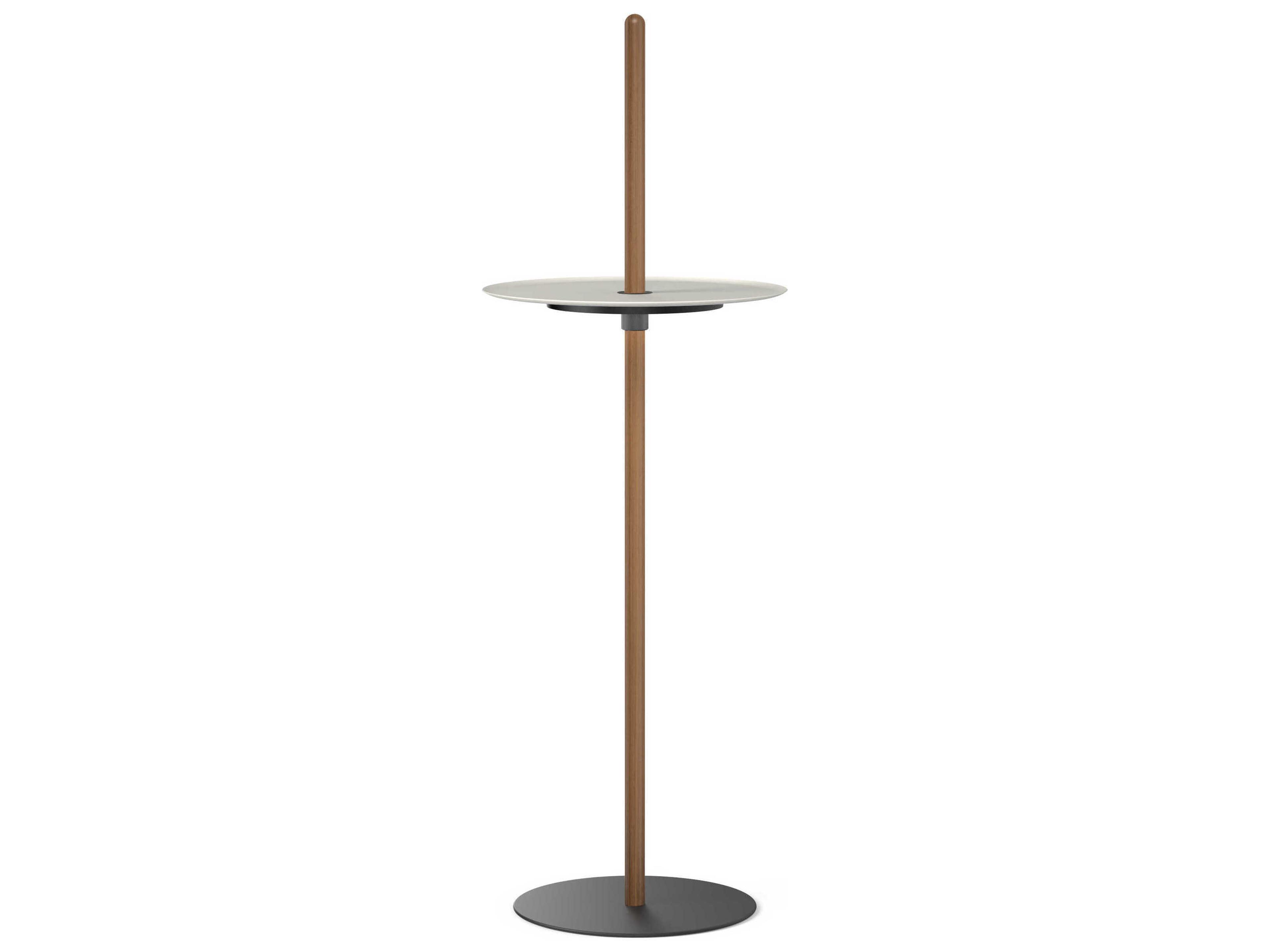 Nivel Round Metal Walnut White End Table