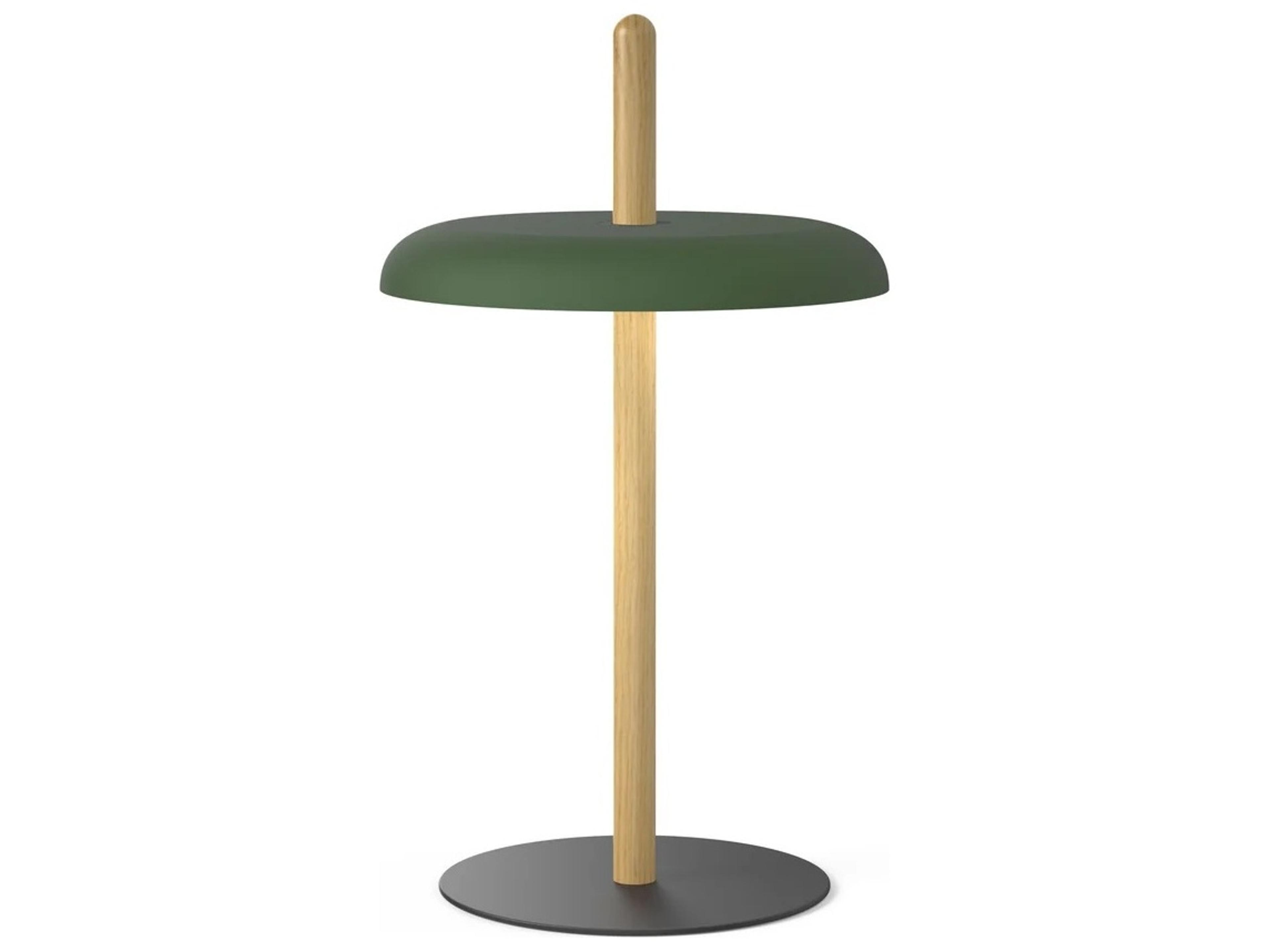 Pablo Nivel Oak Green Wood Table Lamp