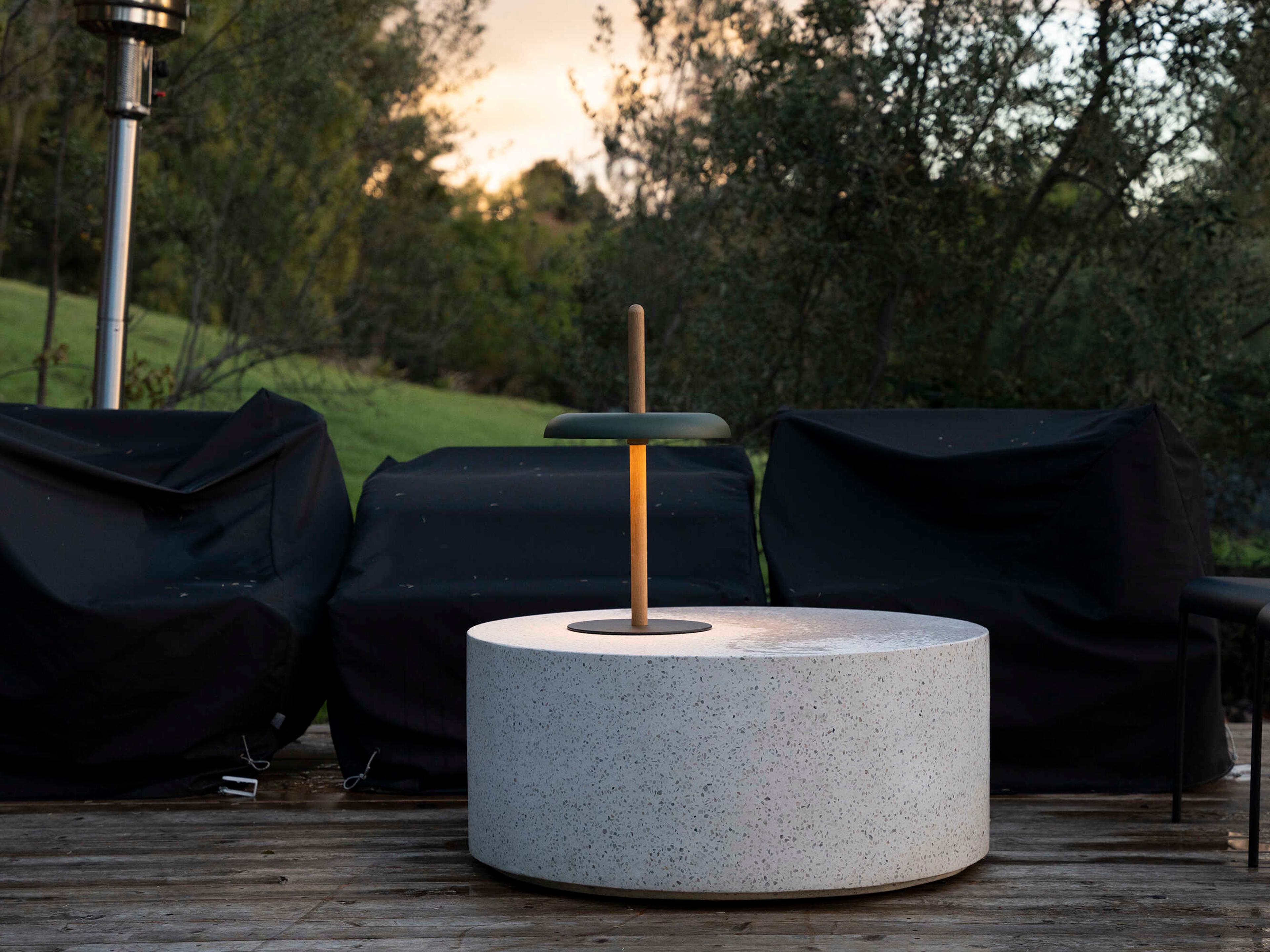 Pablo Nivel Walnut Green Brown Table Lamp