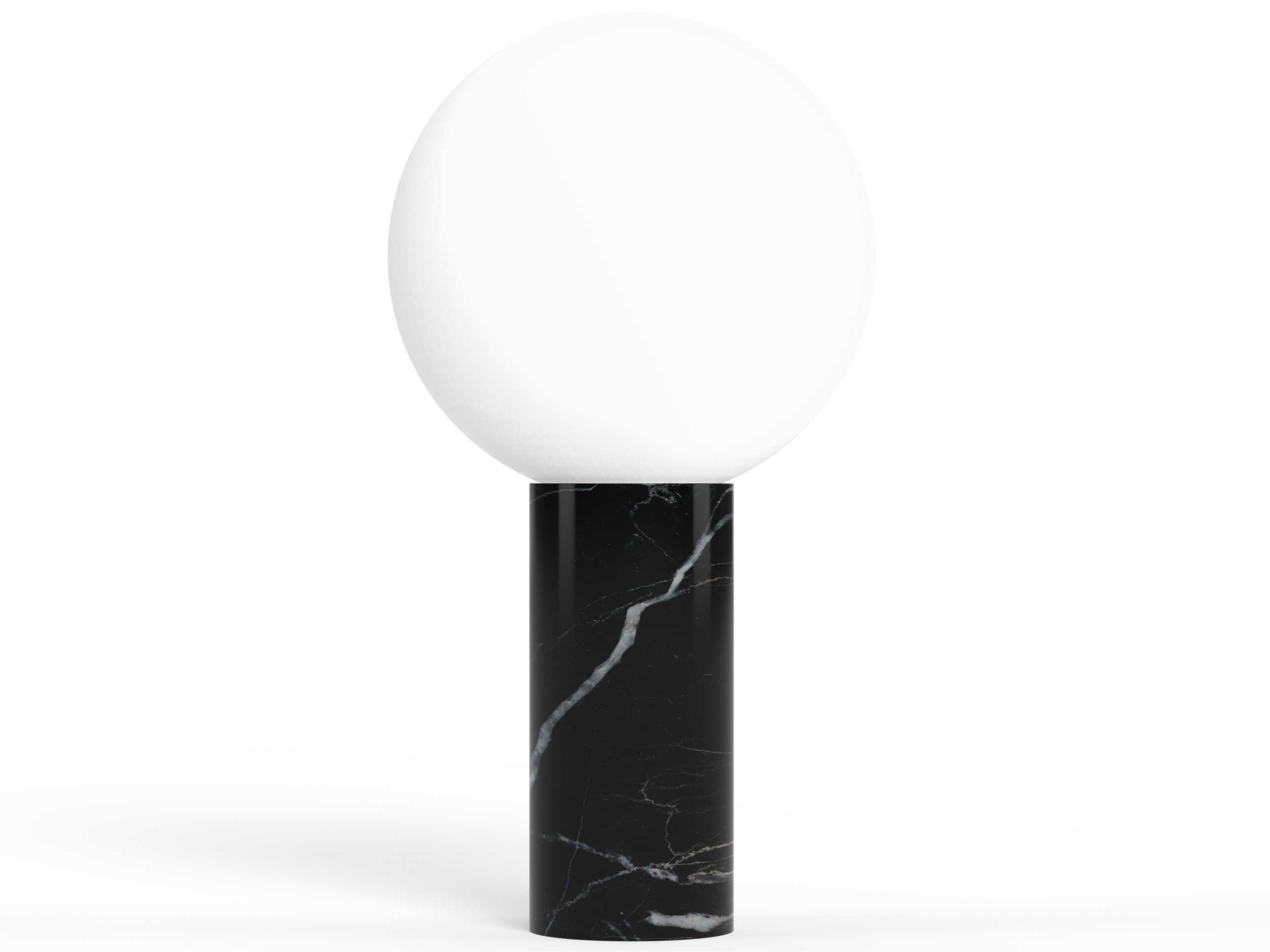 Pablo Pilar Black Marble Glass Globe Table Lamp