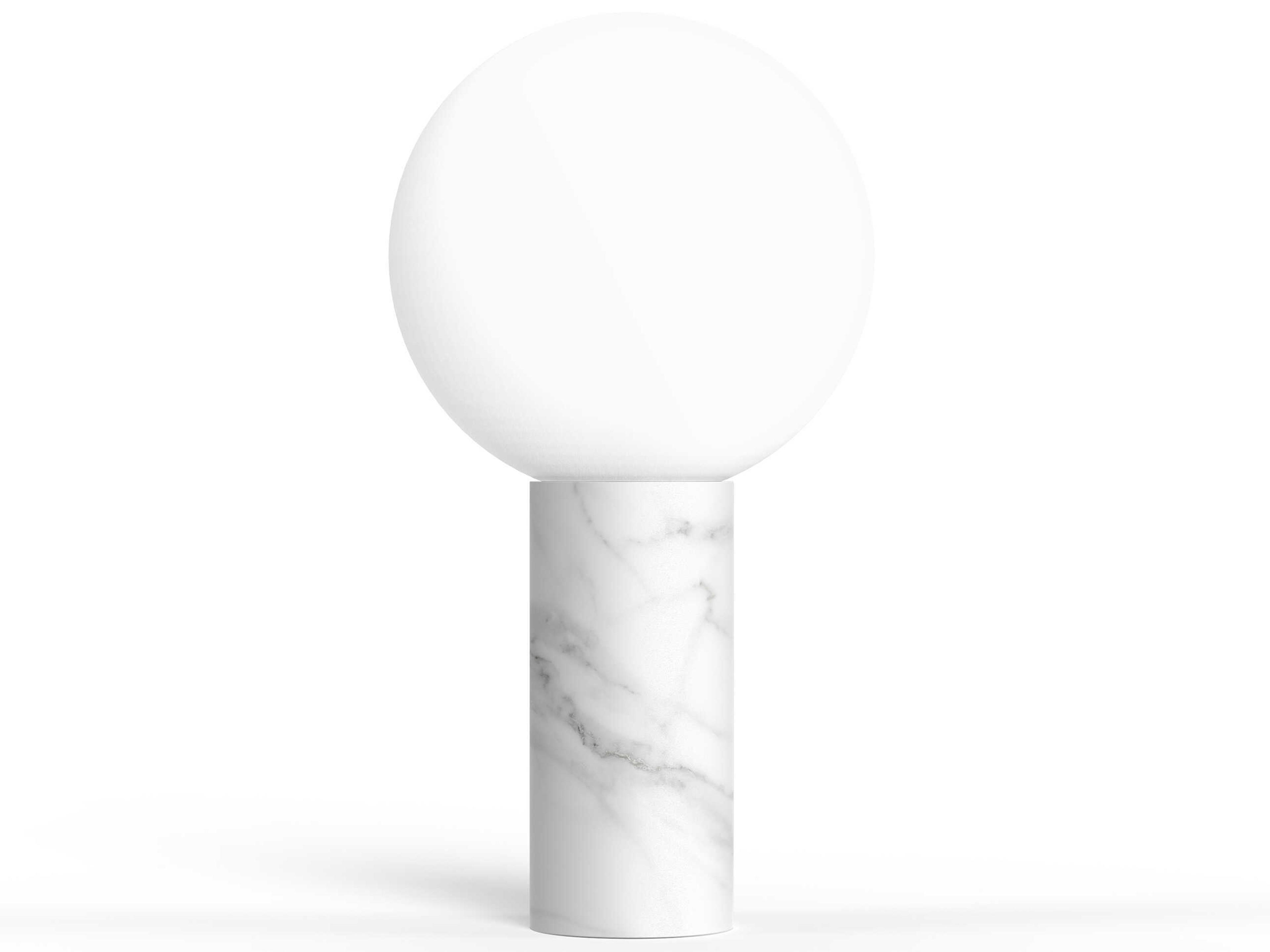 Pablo Pilar White Marble Glass Globe Table Lamp