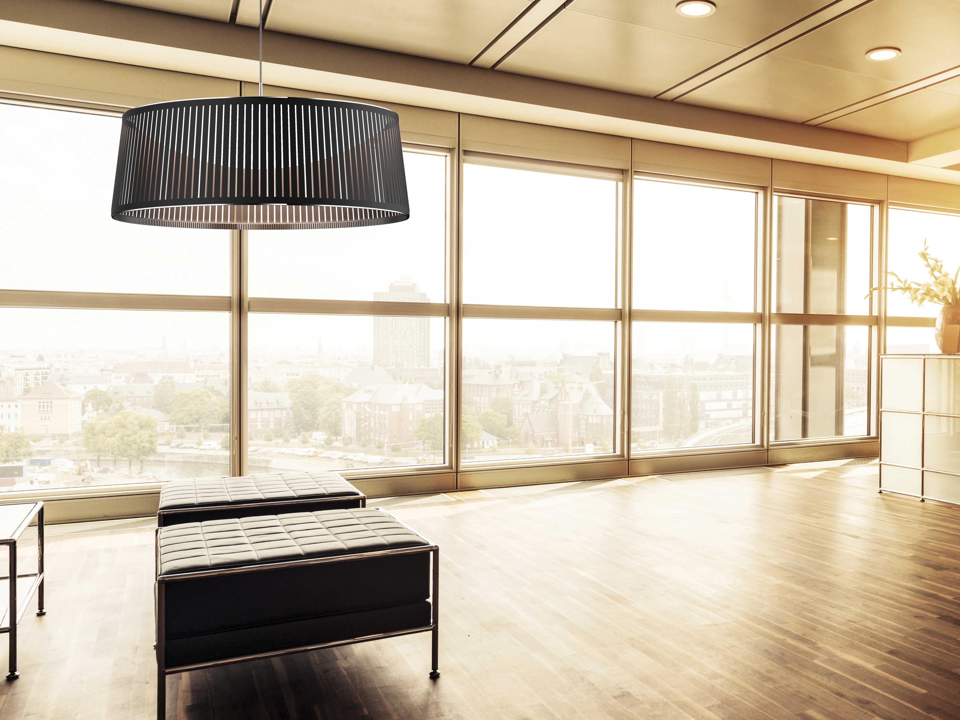 Pablo Solis 1-Light Black Drum Pendant