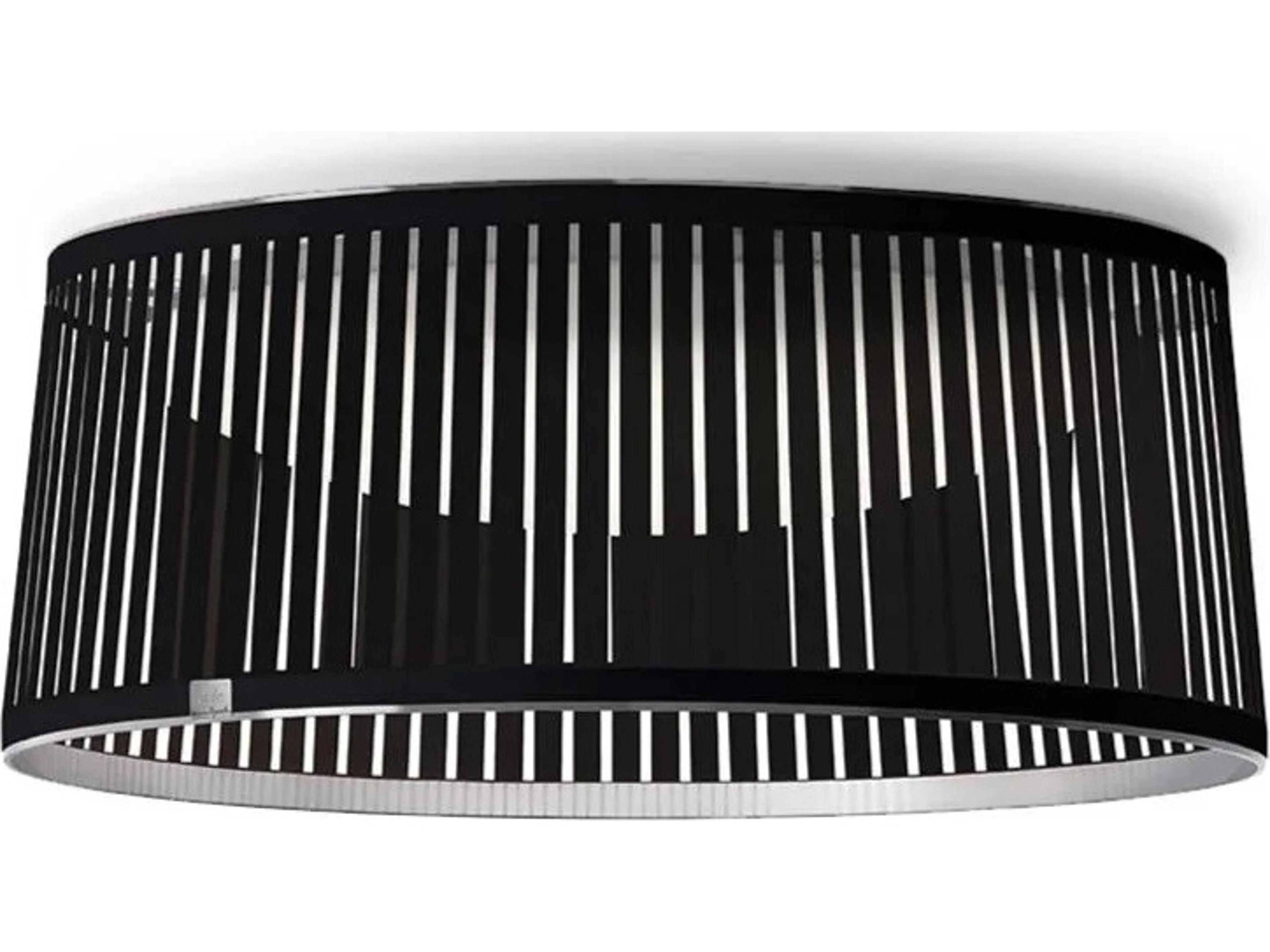 Solis 1-Light Black Drum Flush Mount