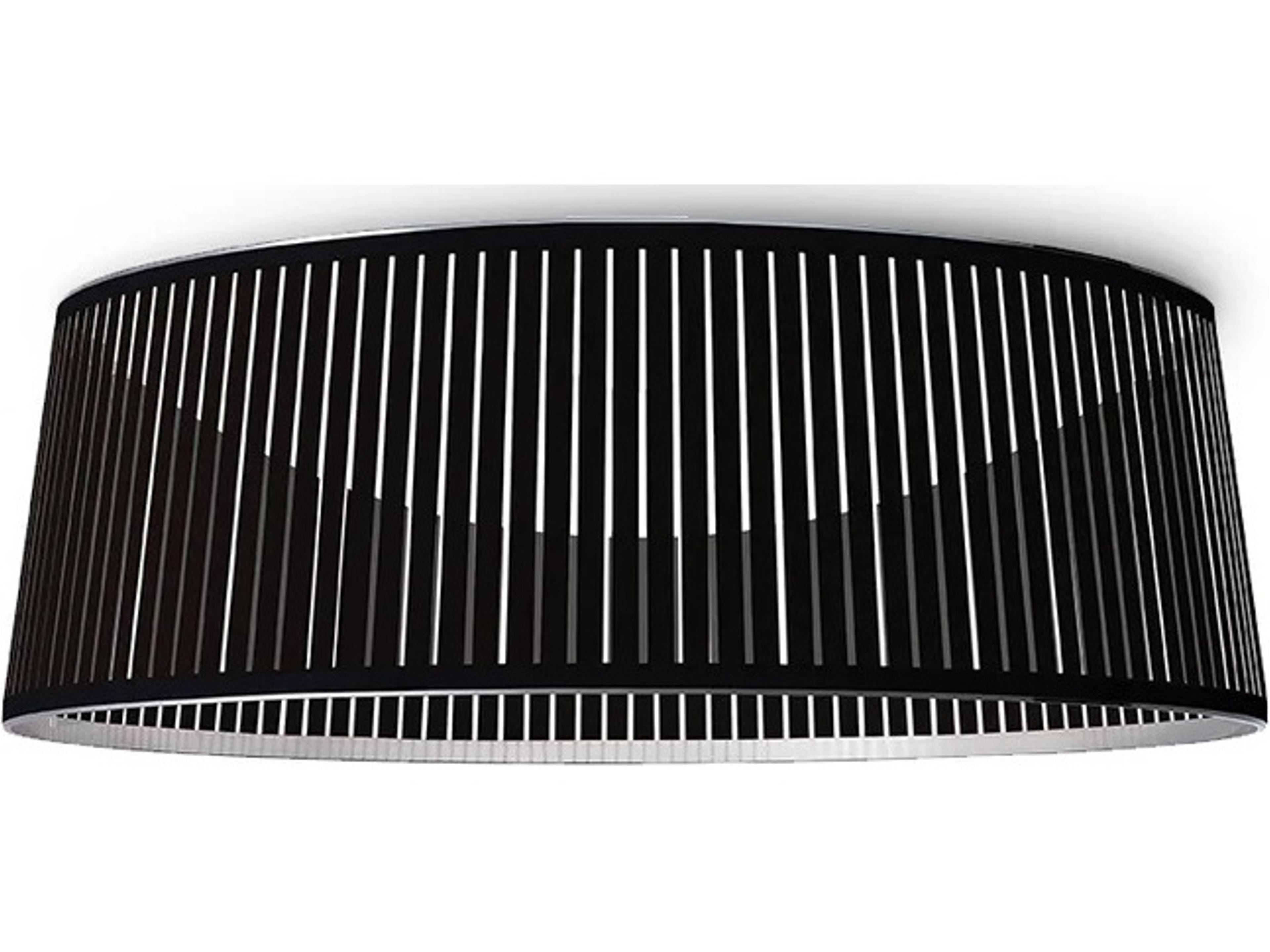 Solis 1-Light Black Drum Flush Mount