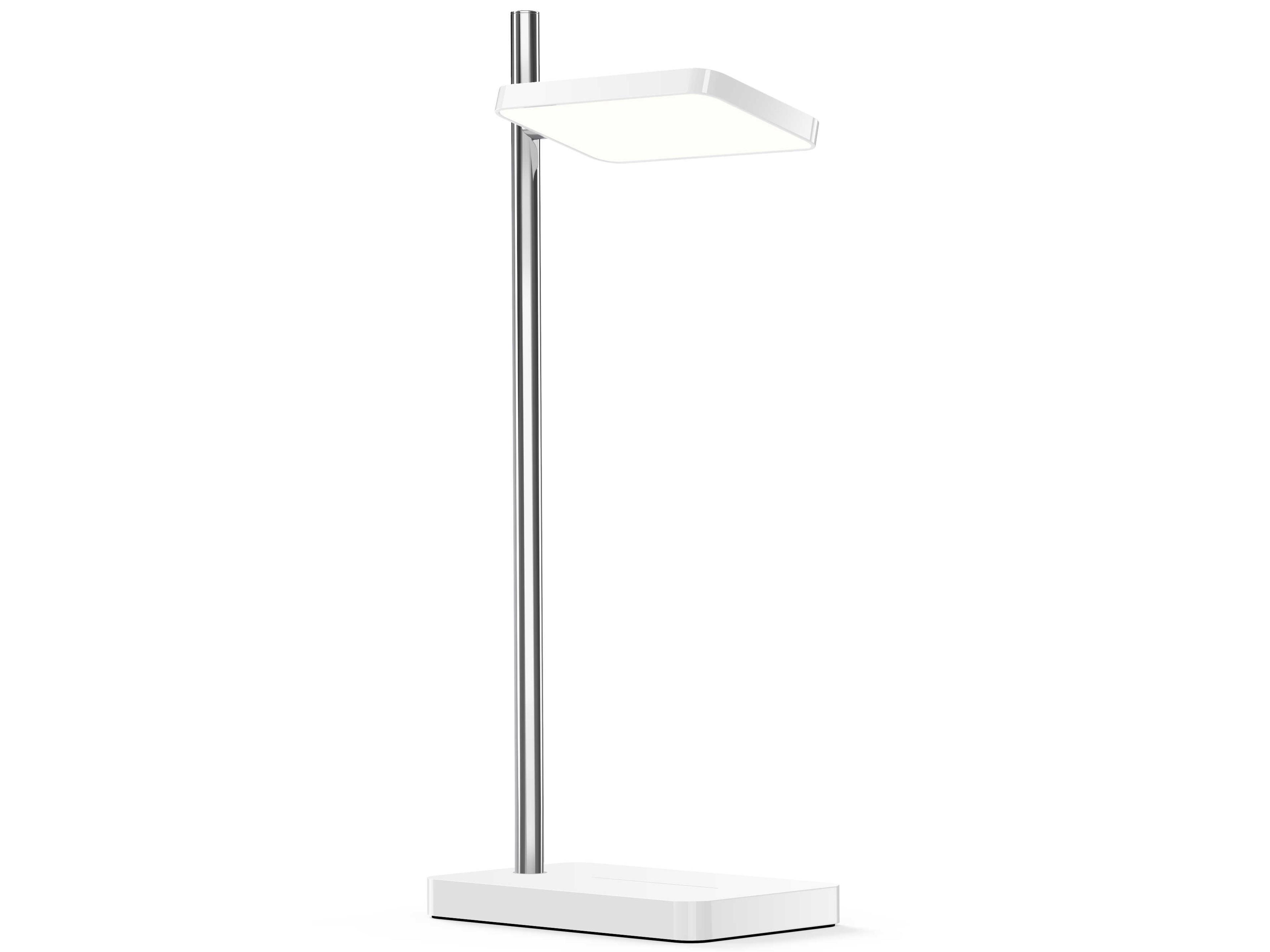 Talia White Silver Desk Lamp