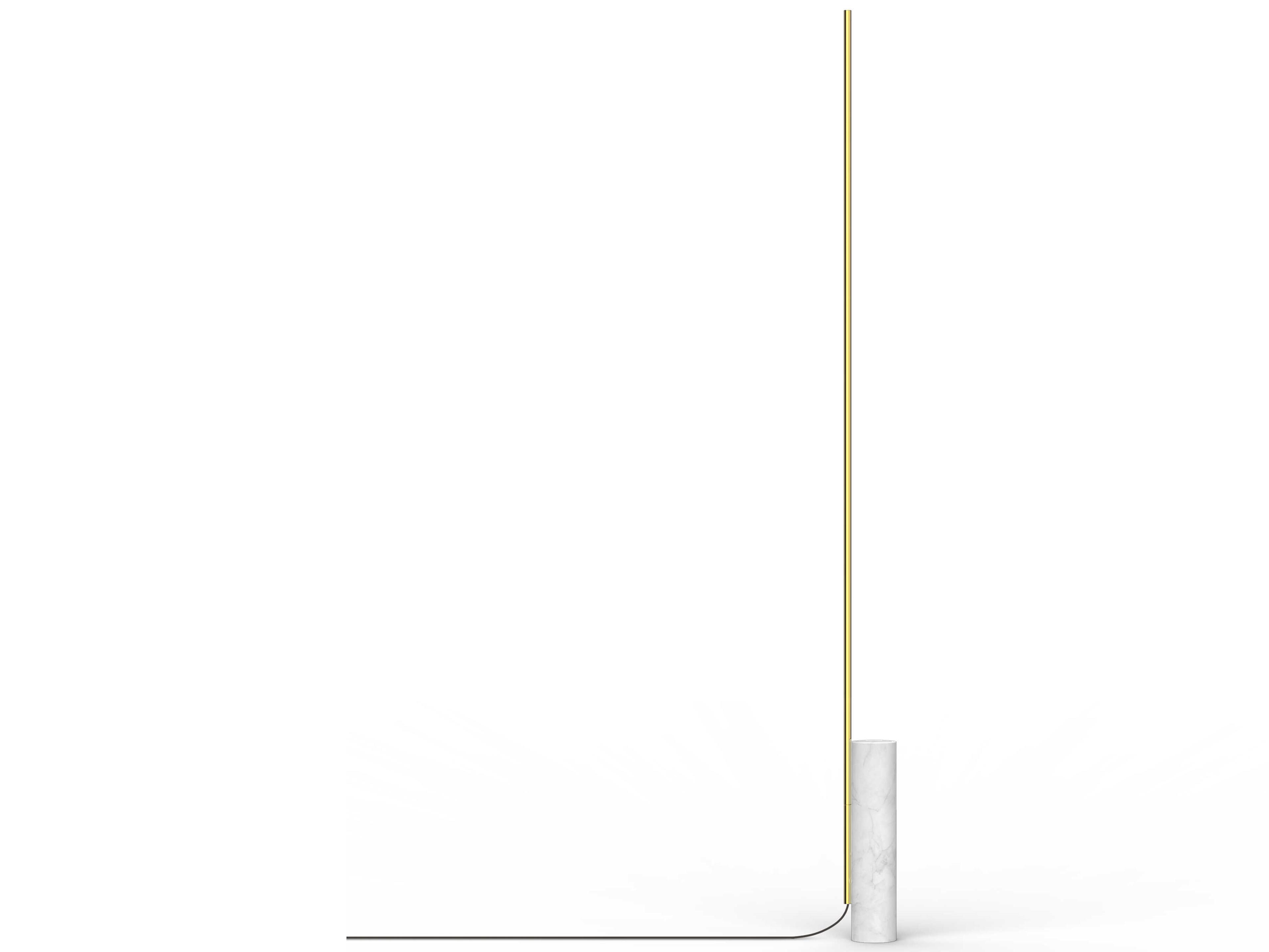 T.O White Marble Brass Floor Lamp