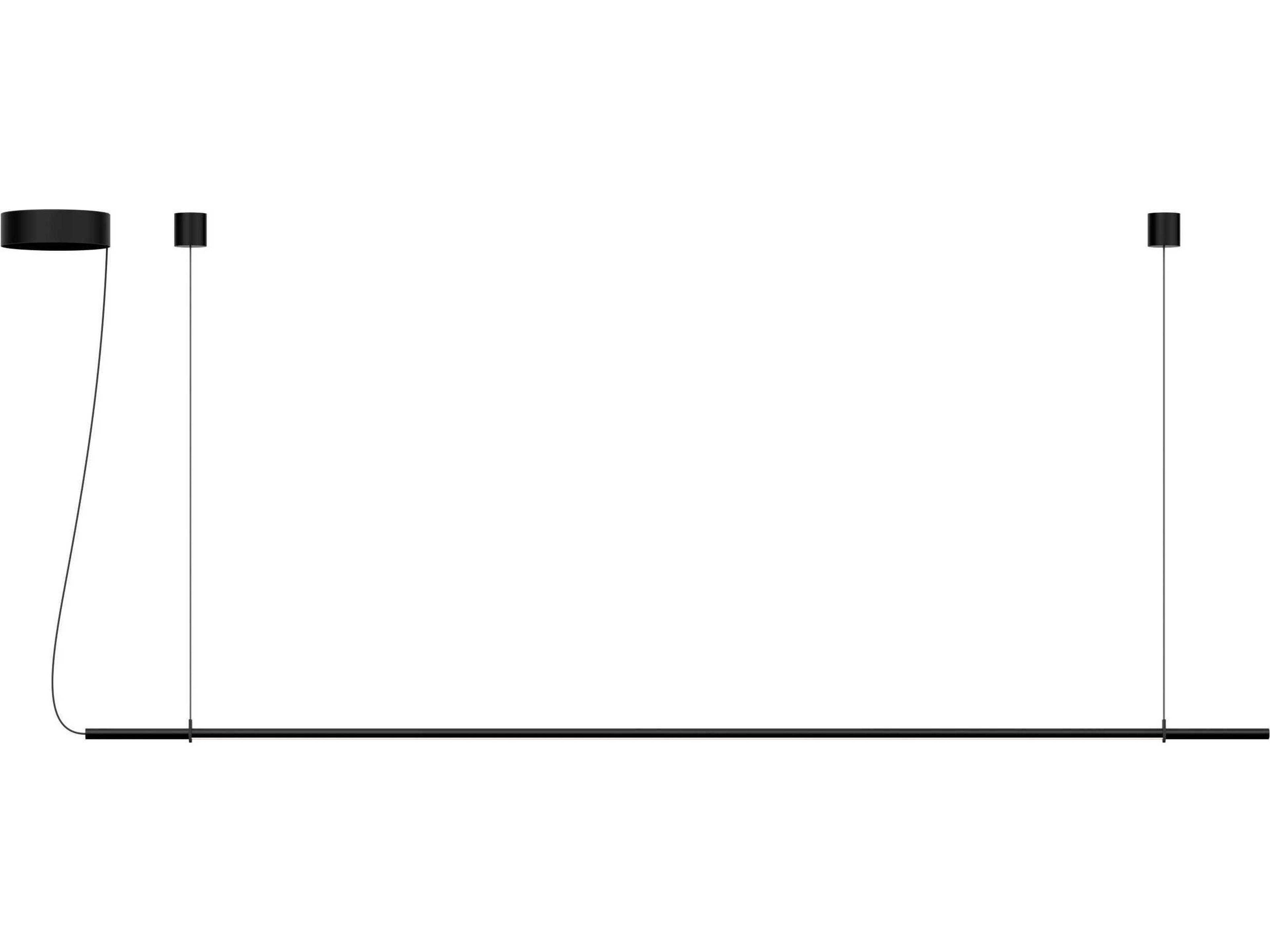 T.O 1-Light Matte Black Linear Island Pendant