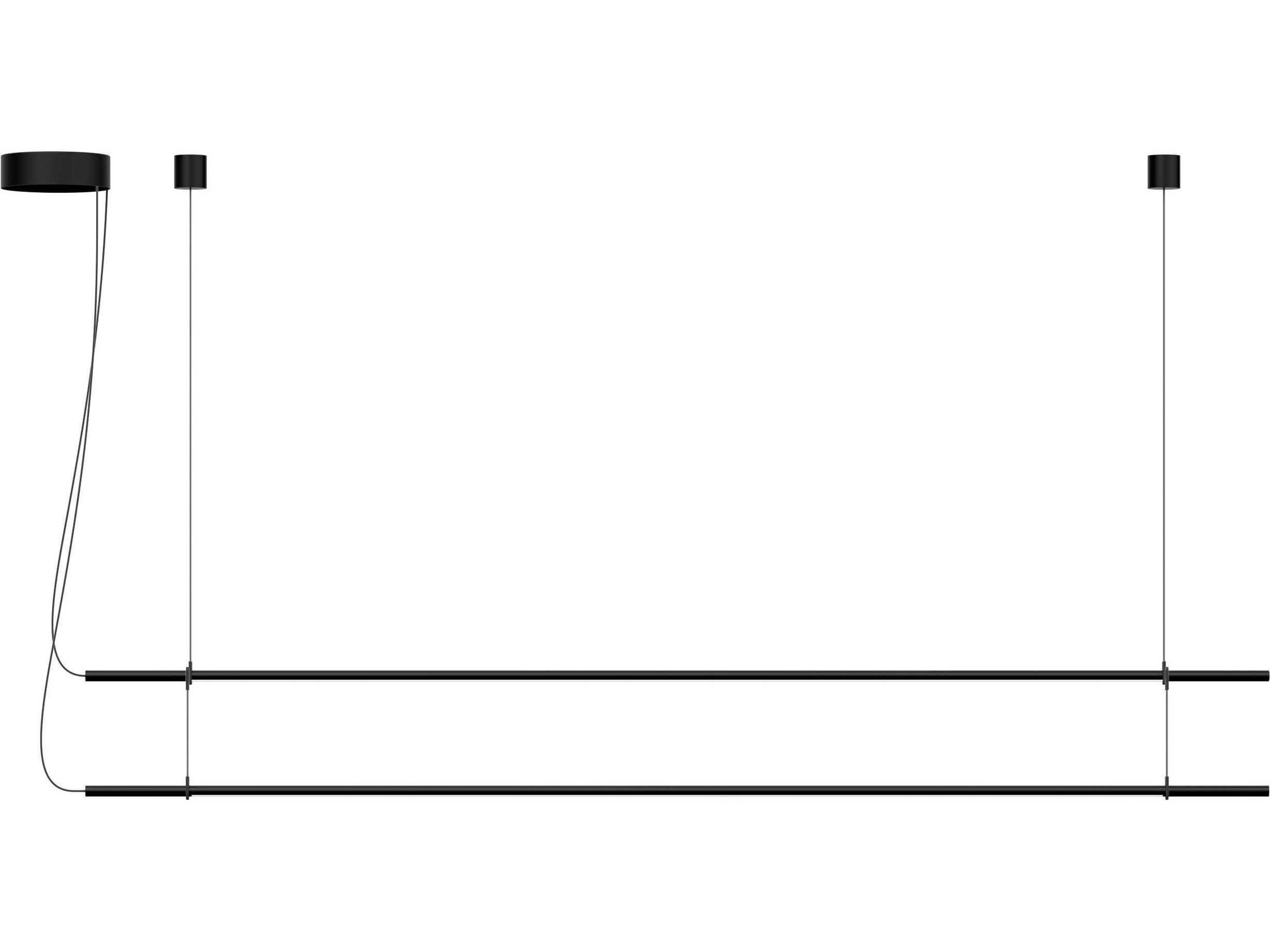 T.O 2-Light Black Linear Island Pendant