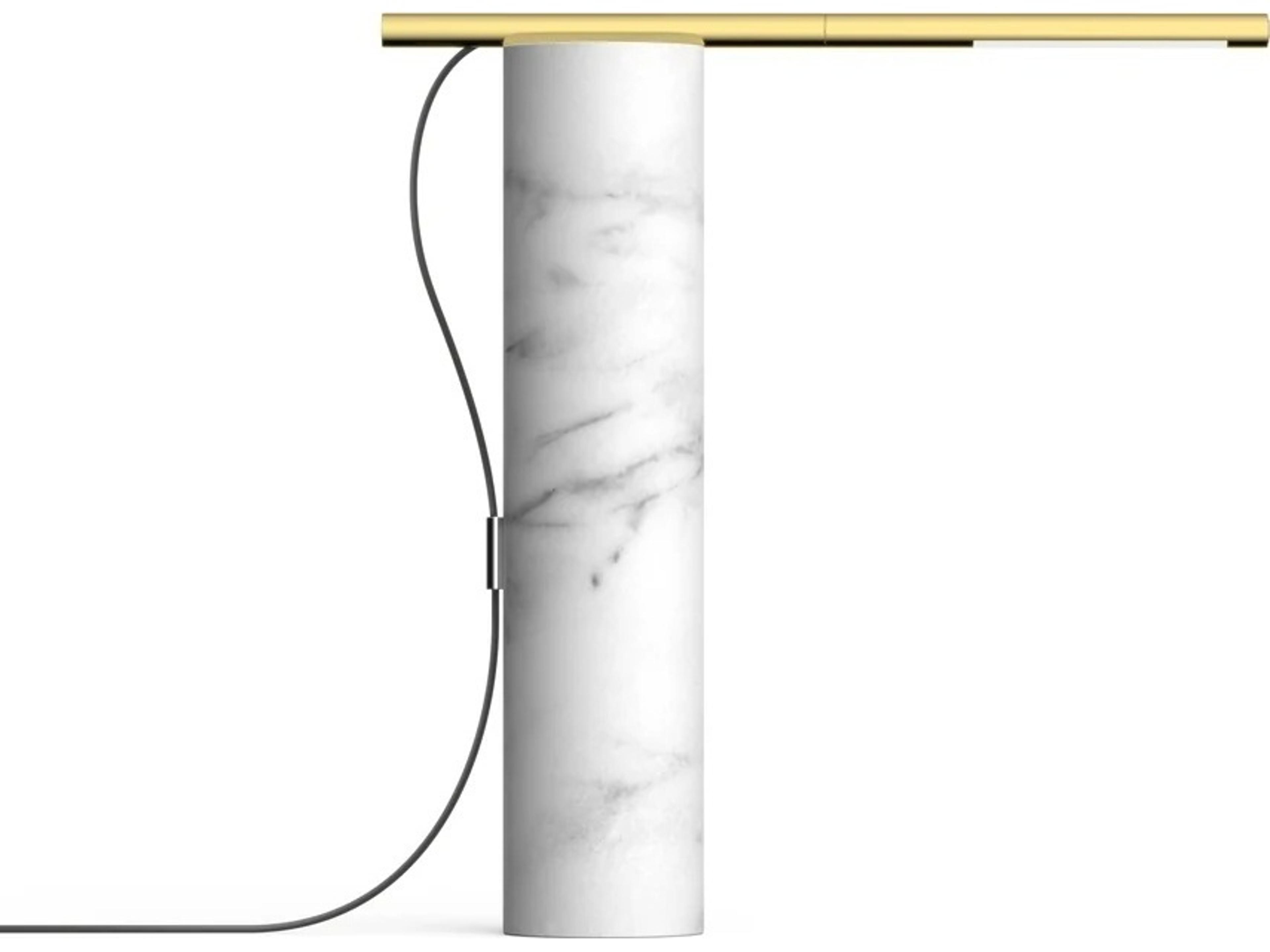 T.O White Marble Brass Table Lamp