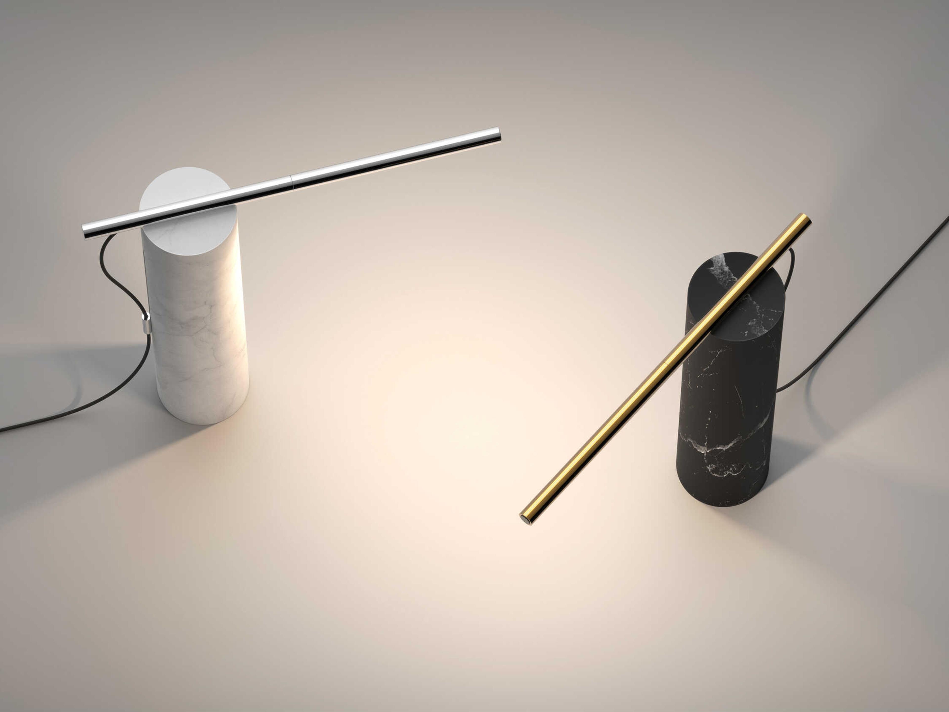 Pablo T.O White Marble Chrome Table Lamp