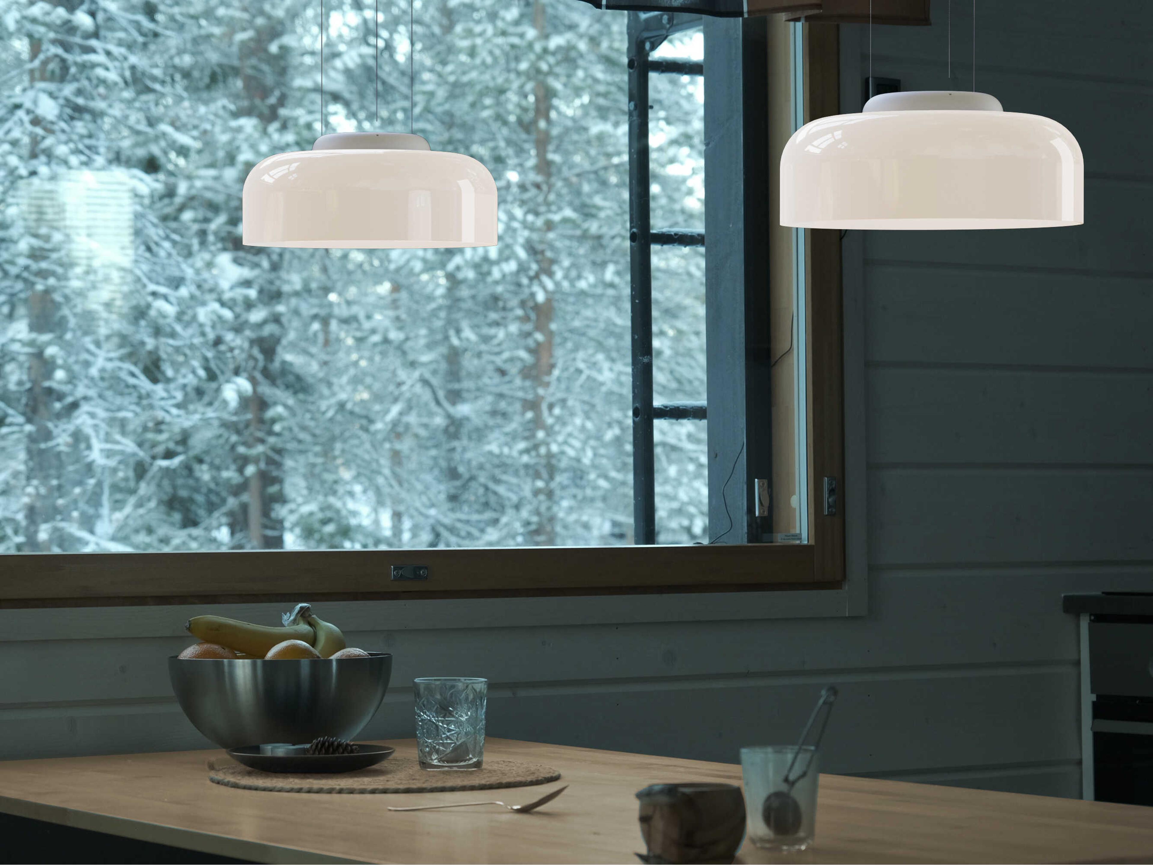 Pablo Totem 1-Light Opal White Dome Mini Pendant